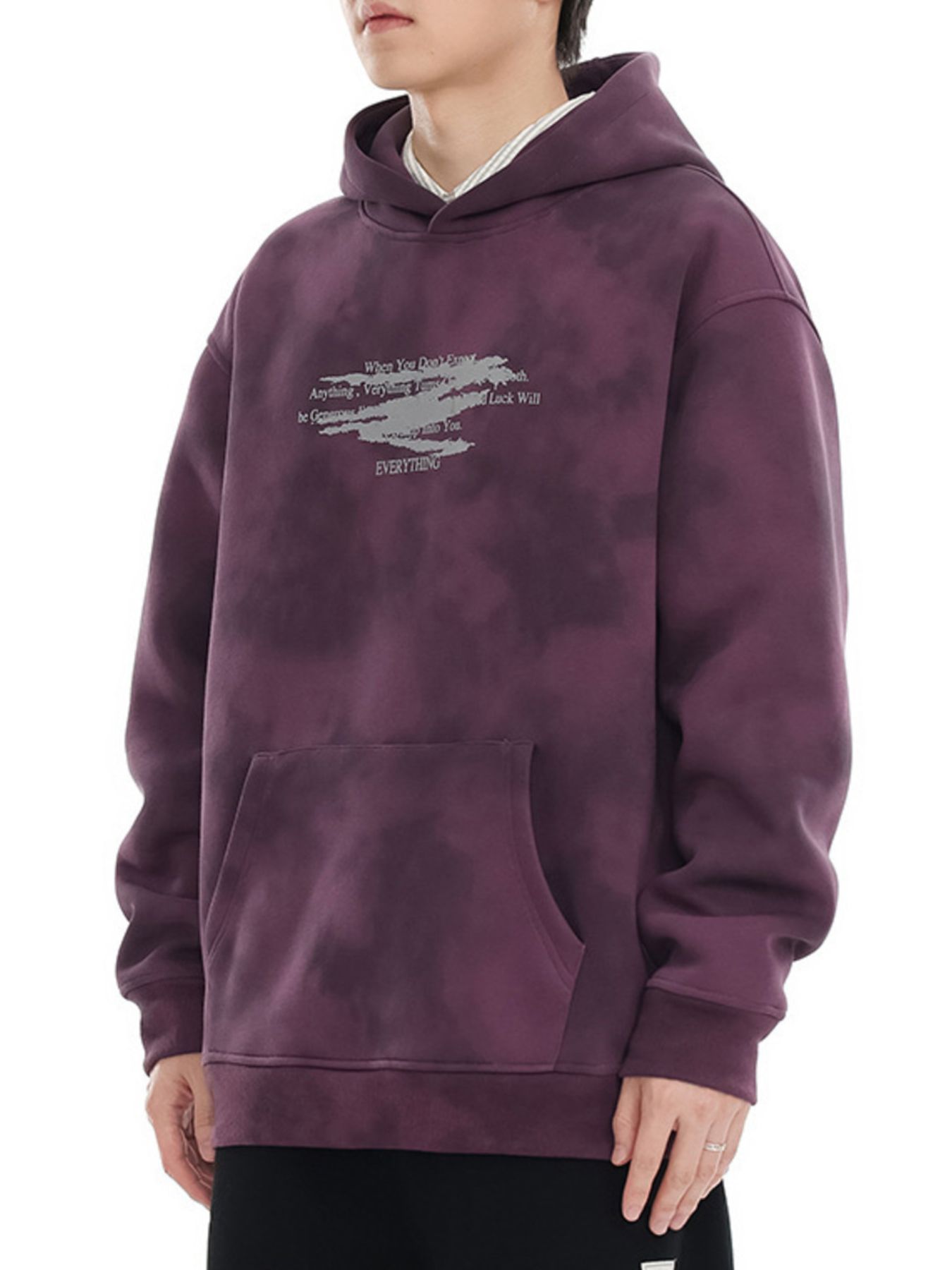 Men's Plus Size Tie-Dye Long Sleeve Hoodie