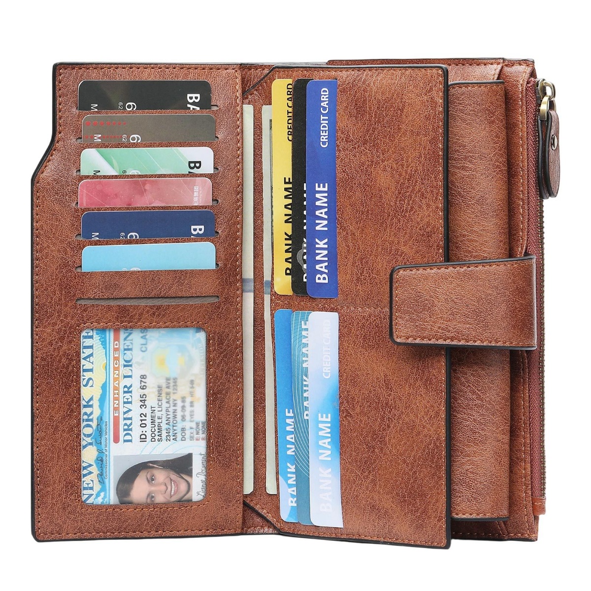 Vintage Style Long Leather Wallet