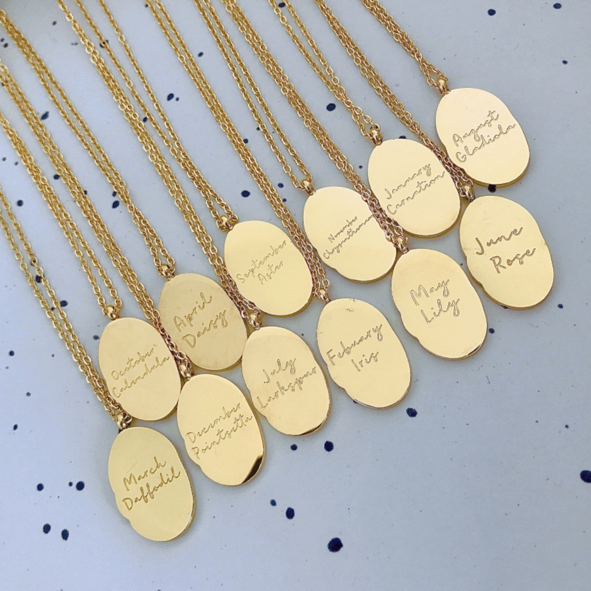 18K Gold-Plated Engraved Pendant Necklace