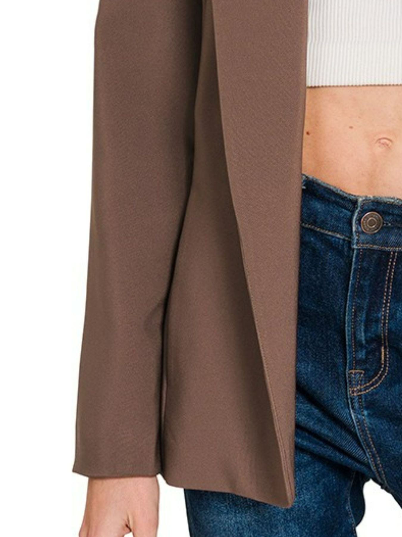 Woven Long Sleeve Blazer With Lining