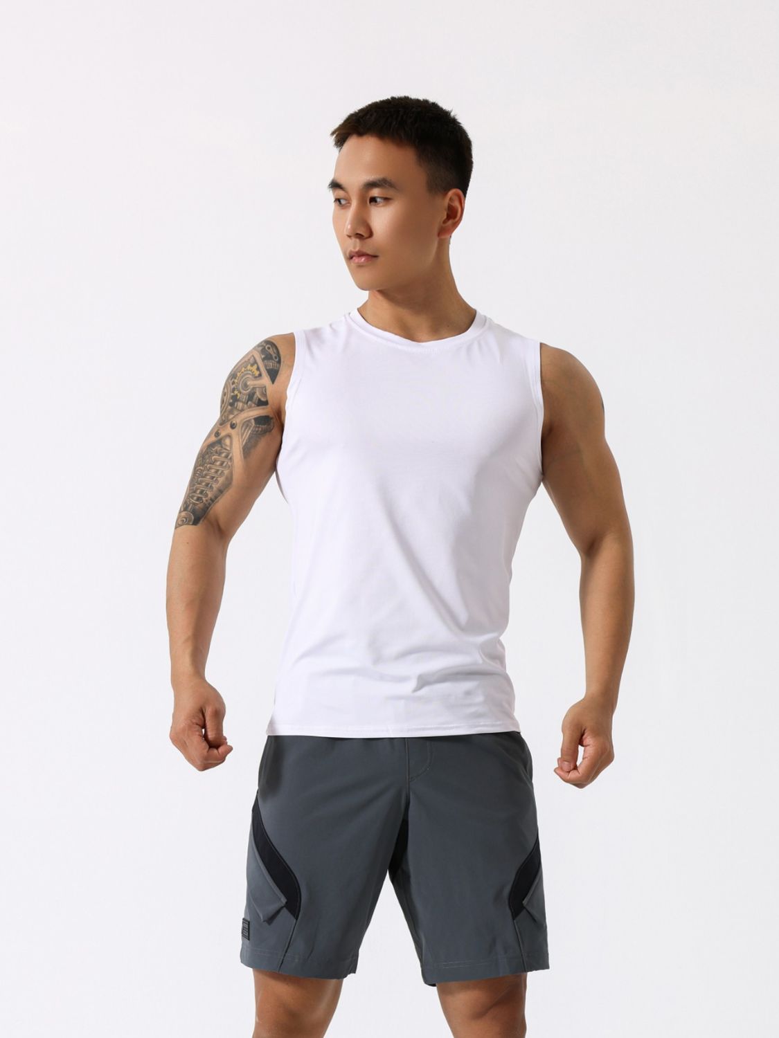 Men's Plus Size Round Neck Active Tank