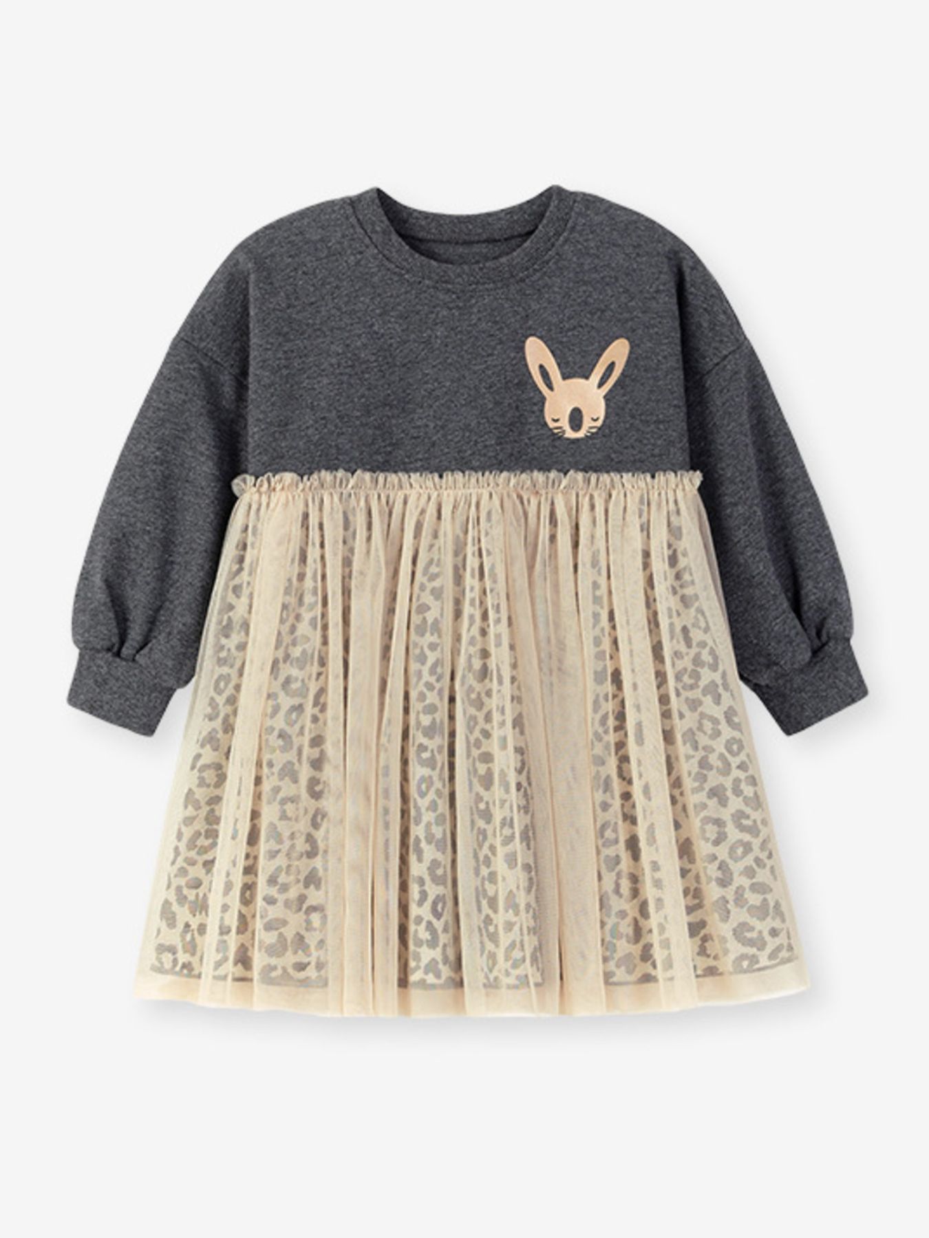 Children's Bunny Long Sleeve Tulle Dress