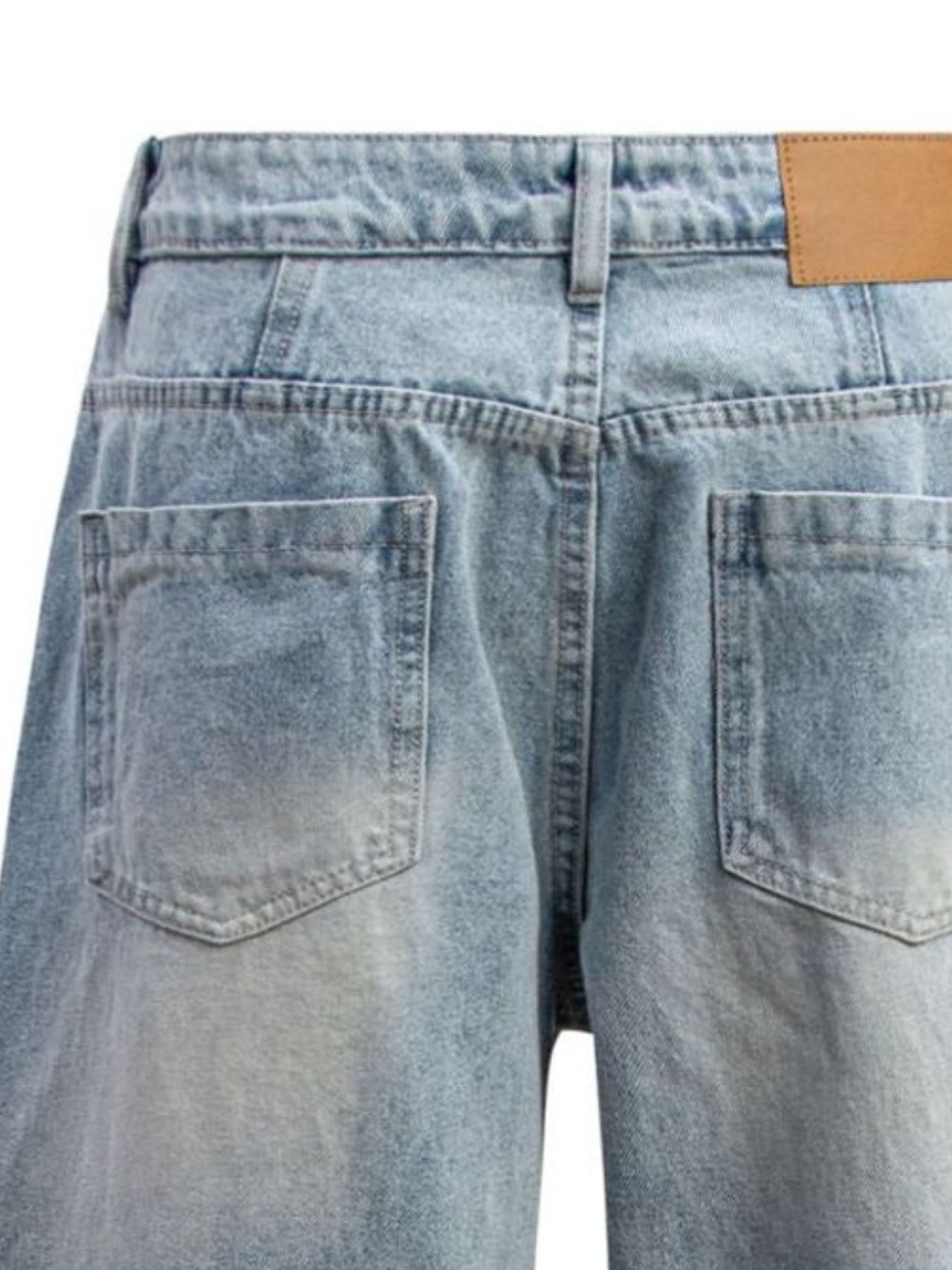 Men's Washed Wide Leg Jeans