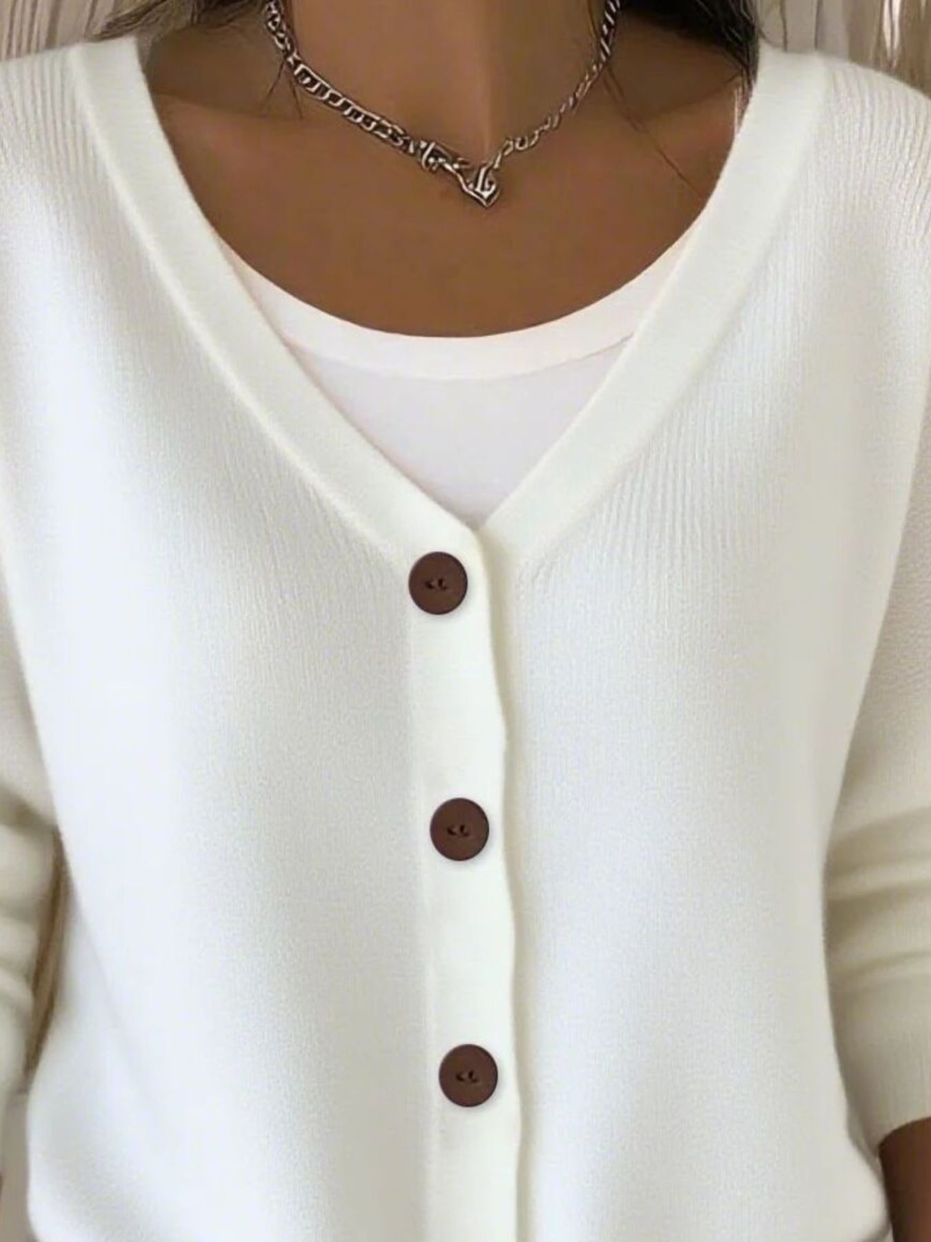 Full Size V-Neck Button-Down Knit Cardigan Plus Size