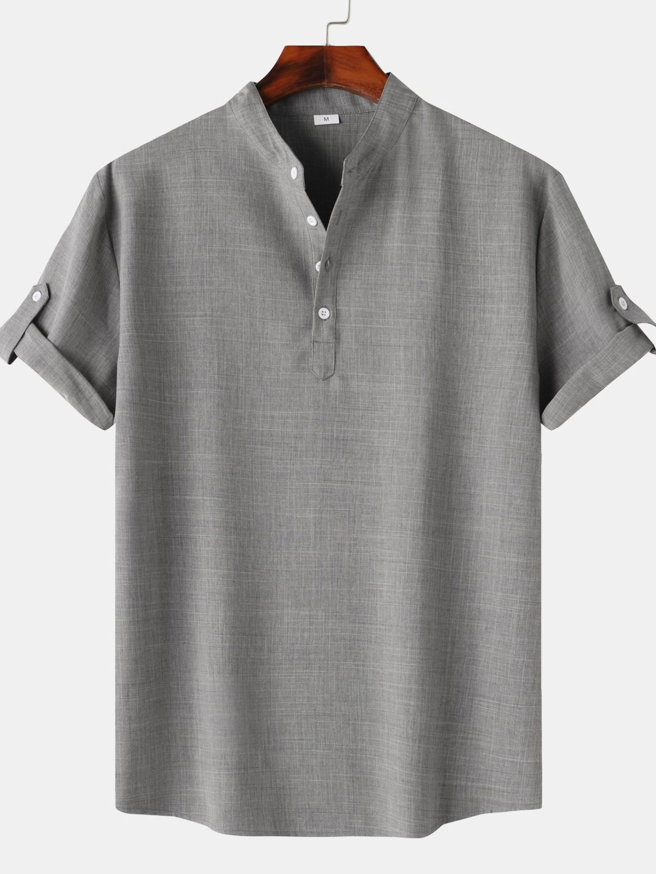 Men's Button Detail Short Sleeve Blouse