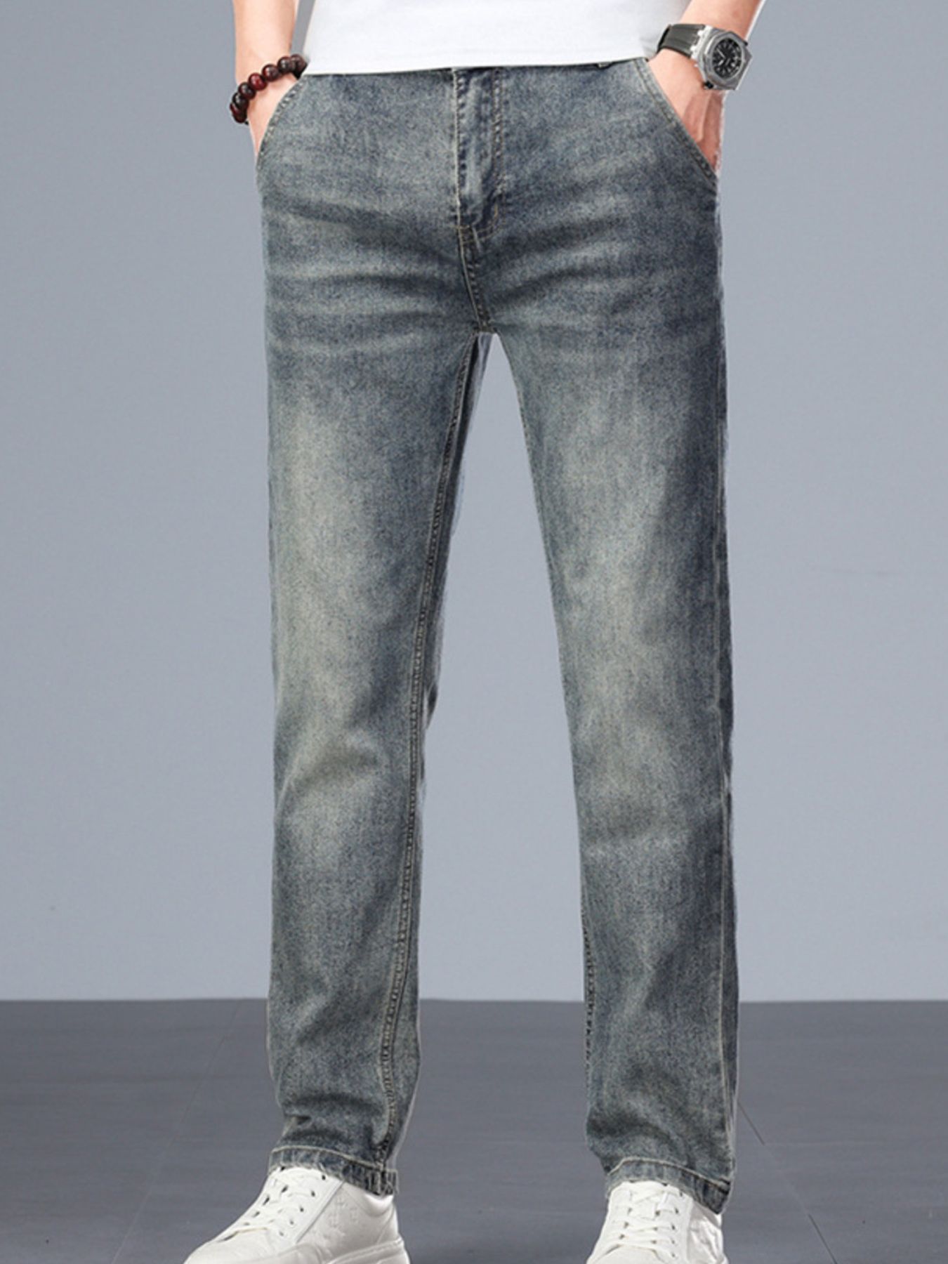 Men's Washed Slim Fit Jeans