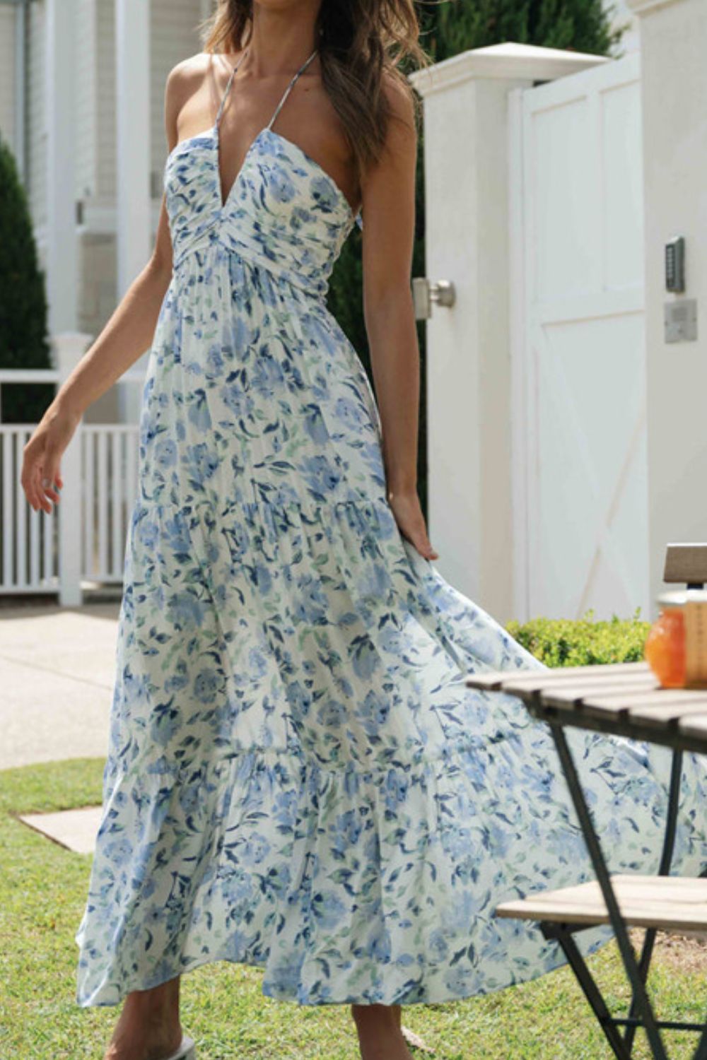 Printed Halter Neck Cami Dress