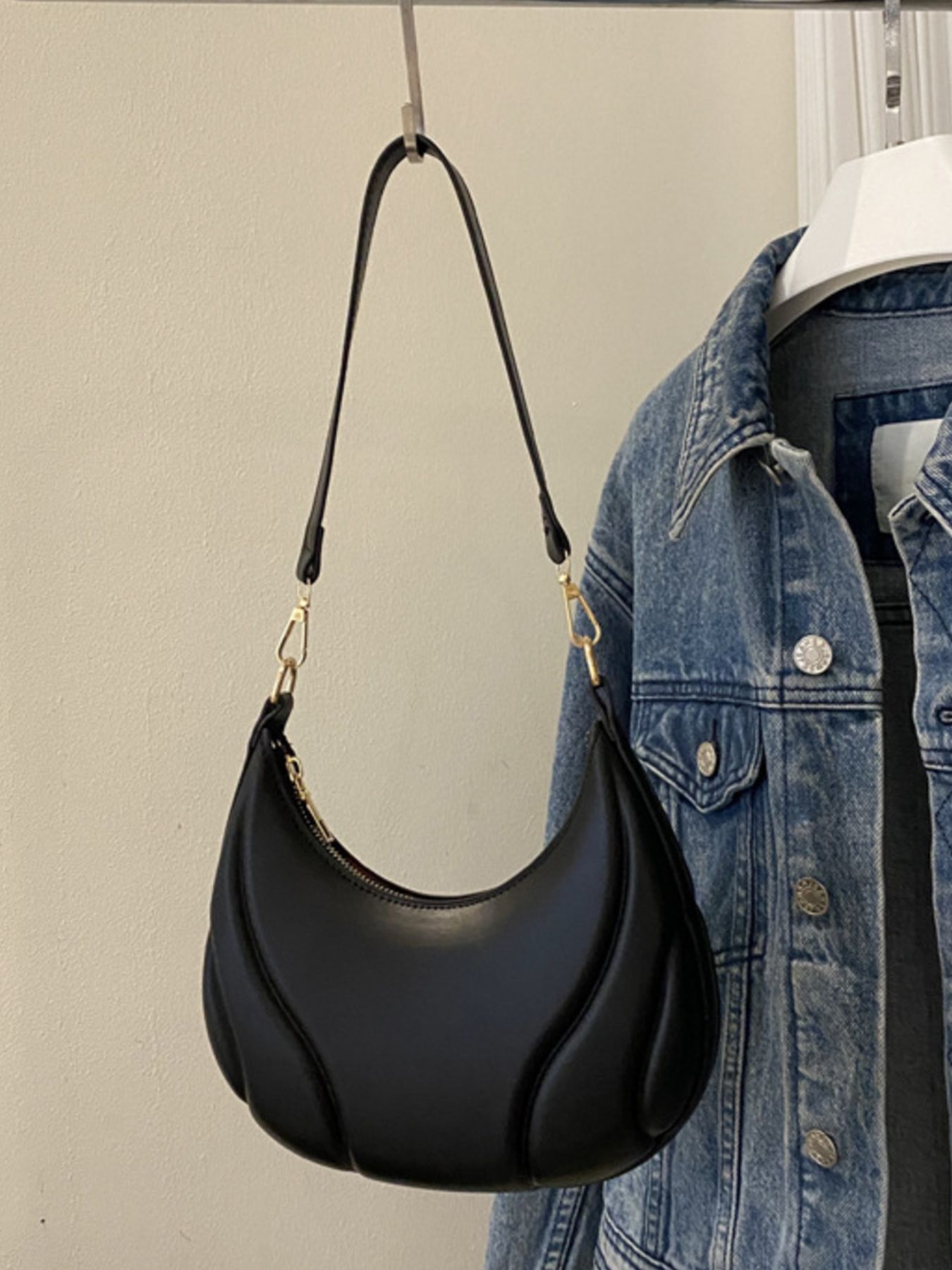 Solid Color Shoulder Bag