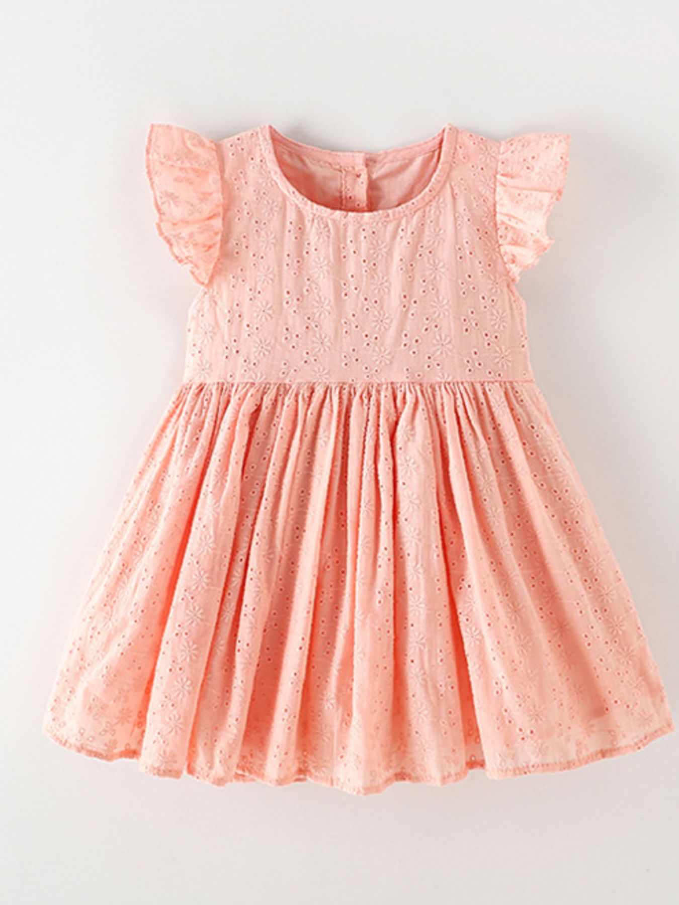 Children's Eyelet Flutter Sleeve Dress 2