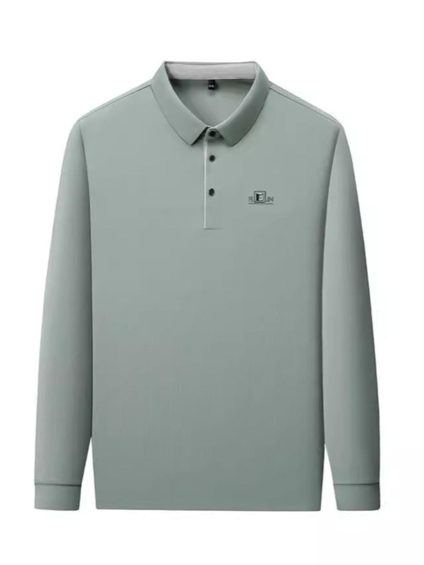Men's Plus Size Button Detail Long Sleeve Polo