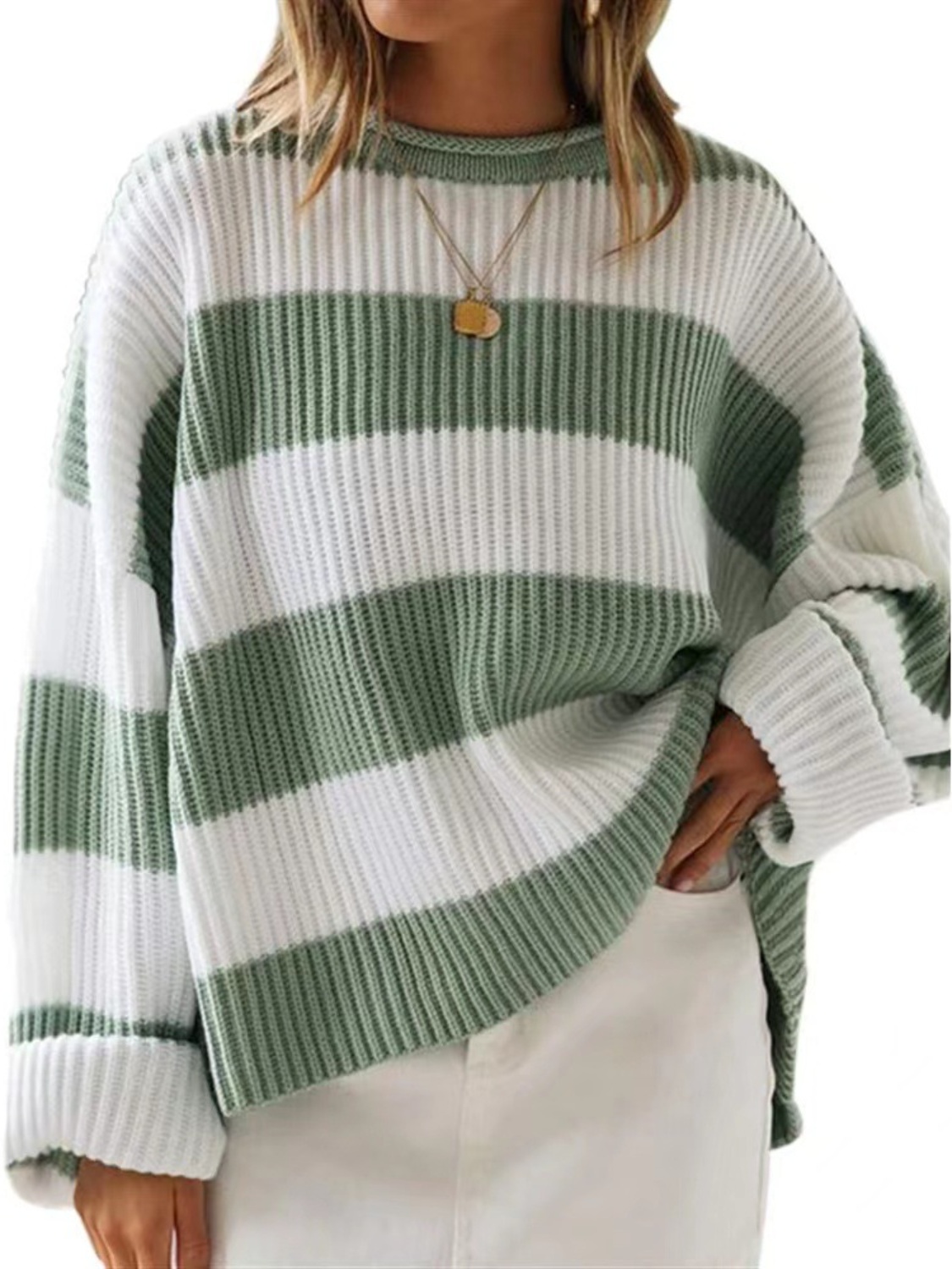 Round Neck Long Sleeve Sweater view 5