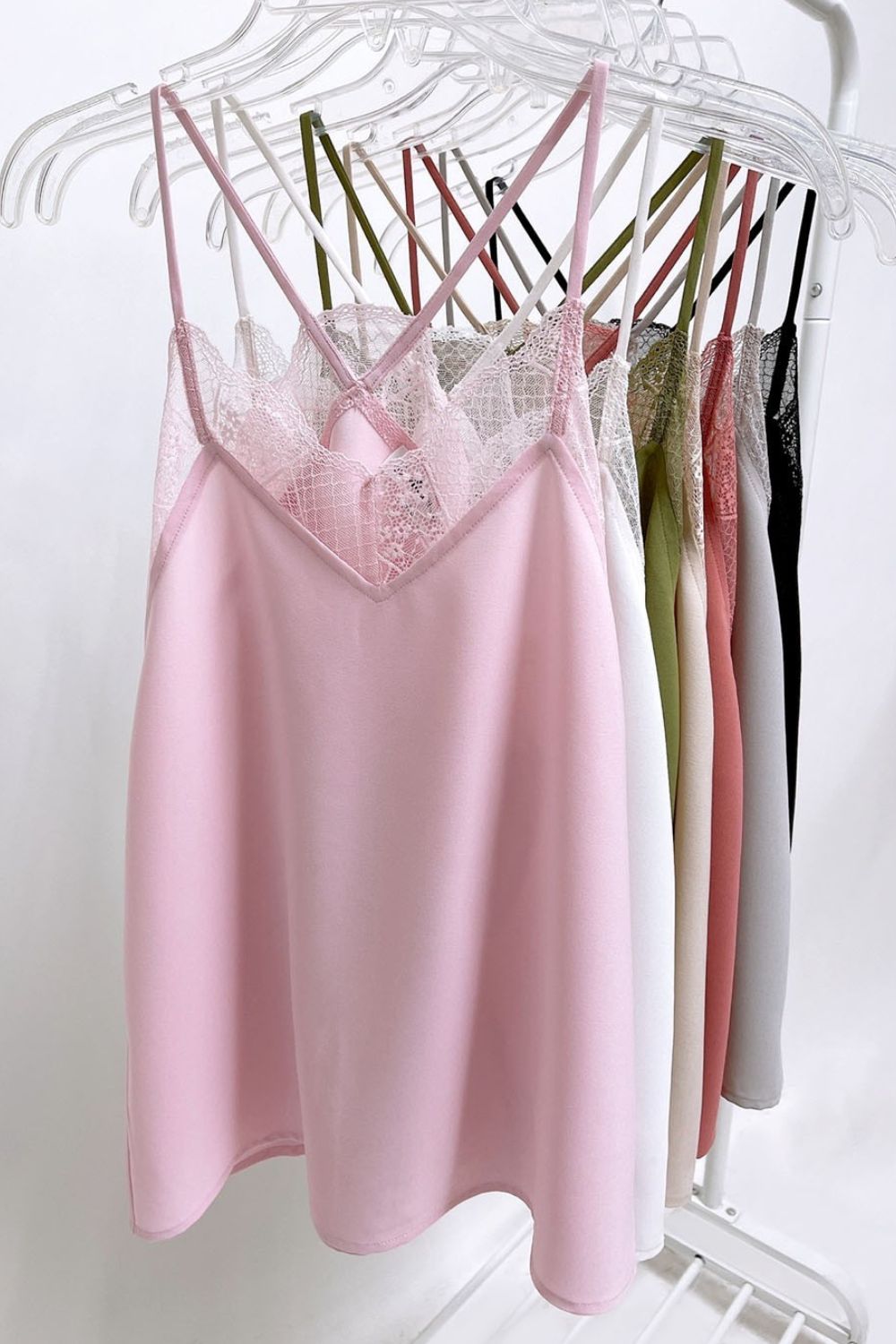 Lace Cami Solid Tank Top