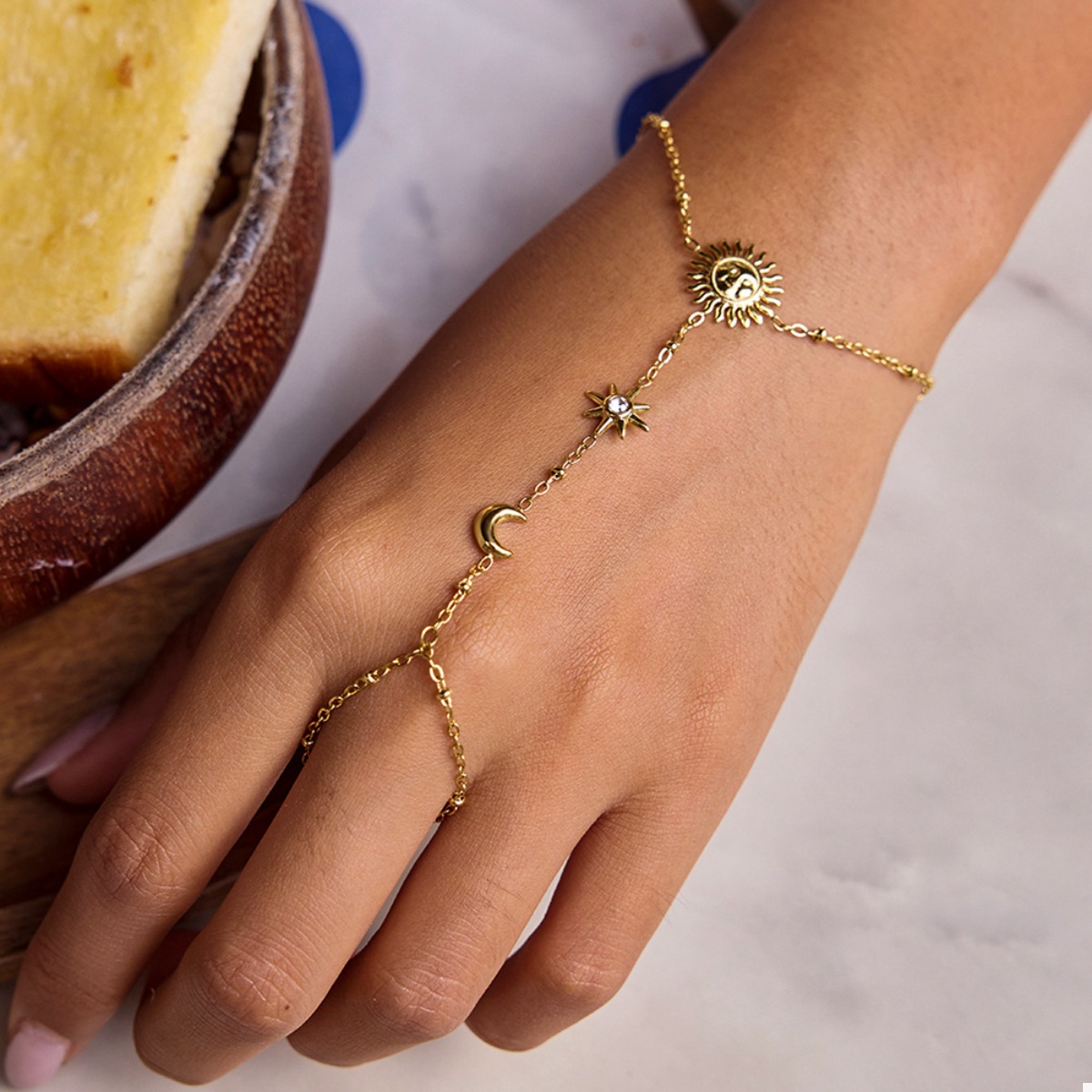 18K Gold-Plated Chain Sun Bracelet