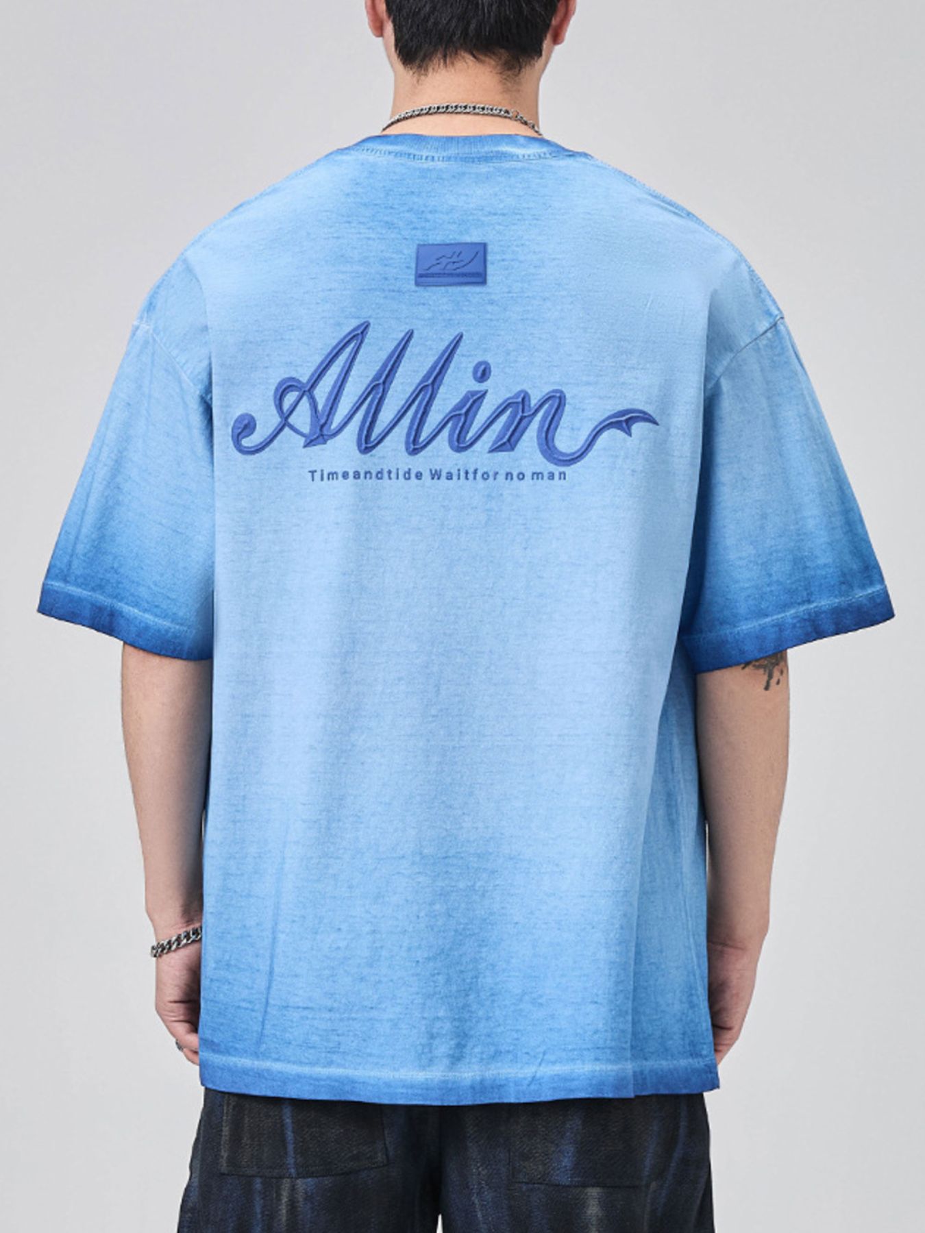 Men's Plus Size Oversized Embroidered Short Sleeve T-Shirt