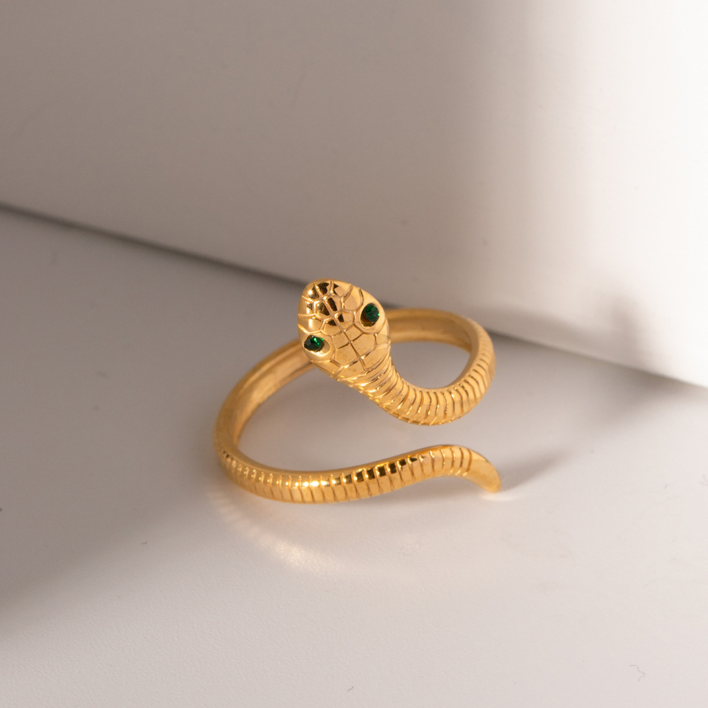 18K Gold-Plated Snake Wrap Adjustable Ring