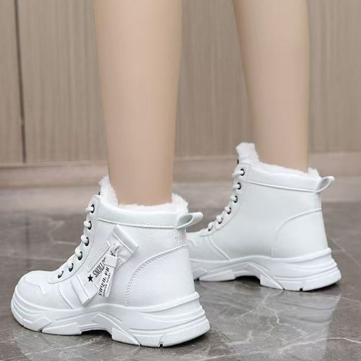 Lace Up Warm Ankle Boots