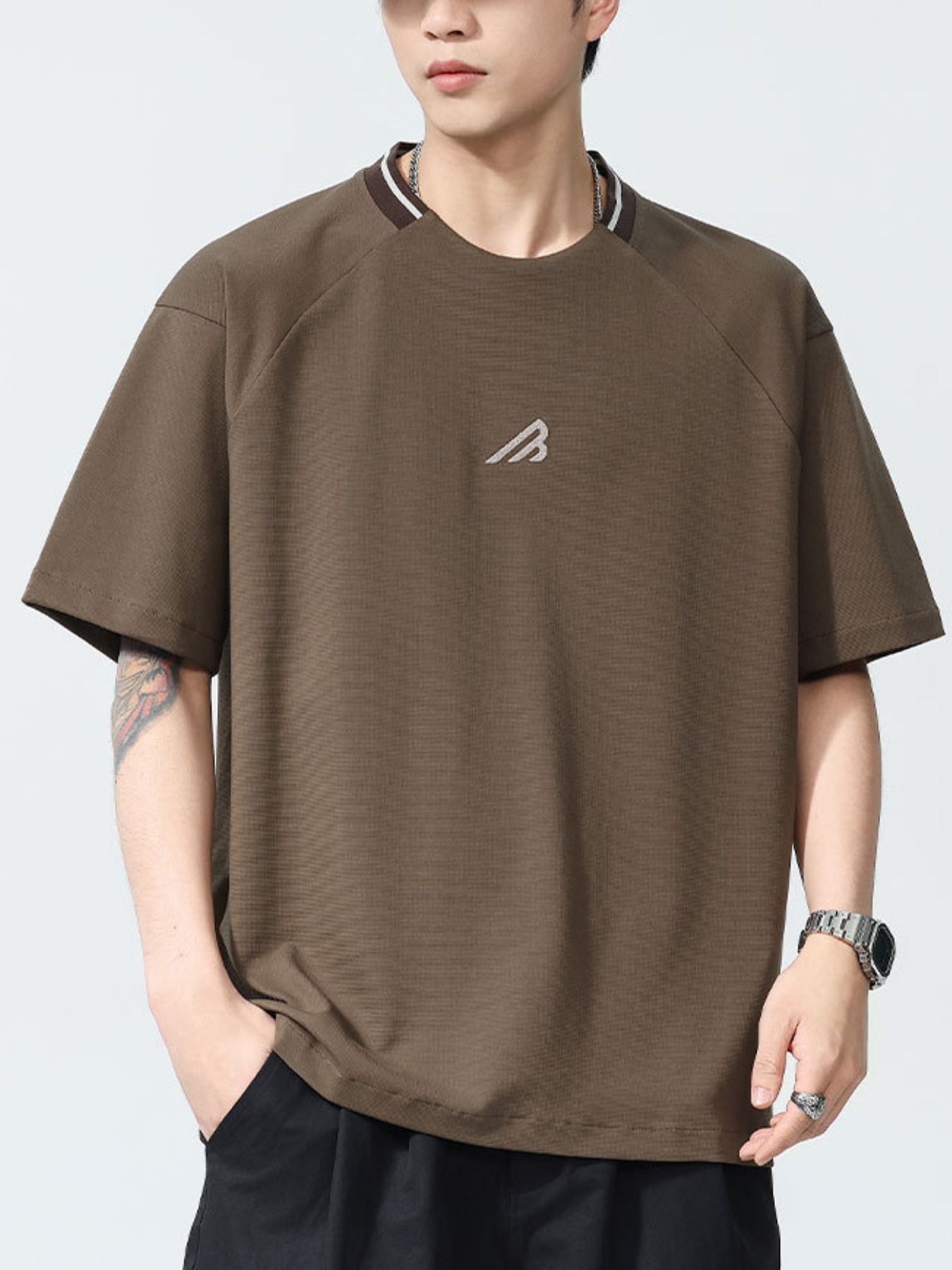 Men's Plus Size Round Neck Short Sleeve T-Shirt