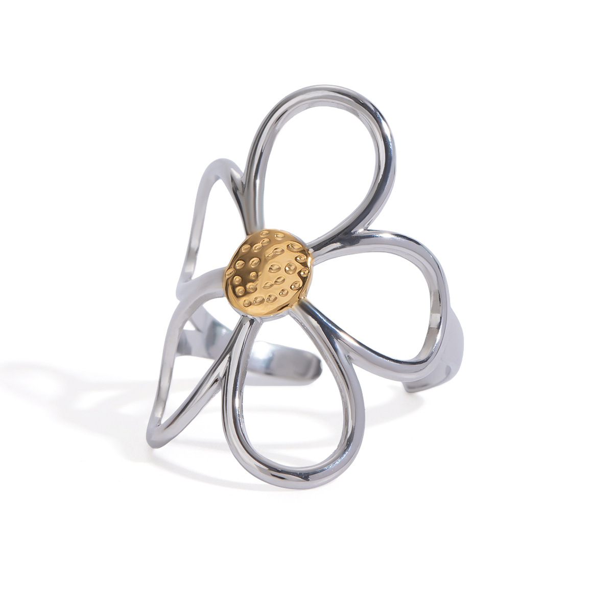 Two-Tone Daisy Flower Ring