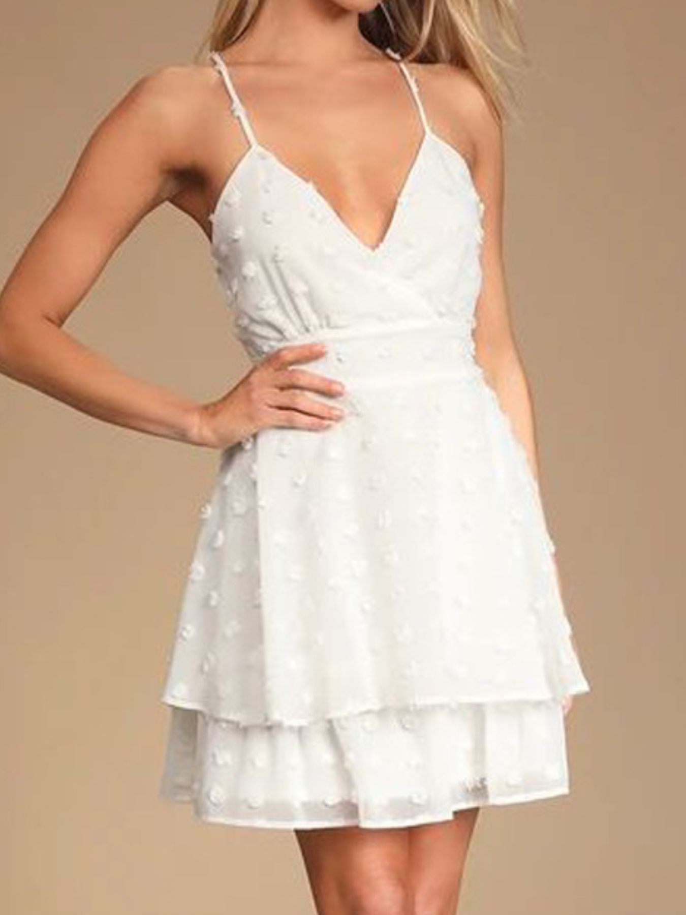 Swiss Dot V-Neck Cami Dress