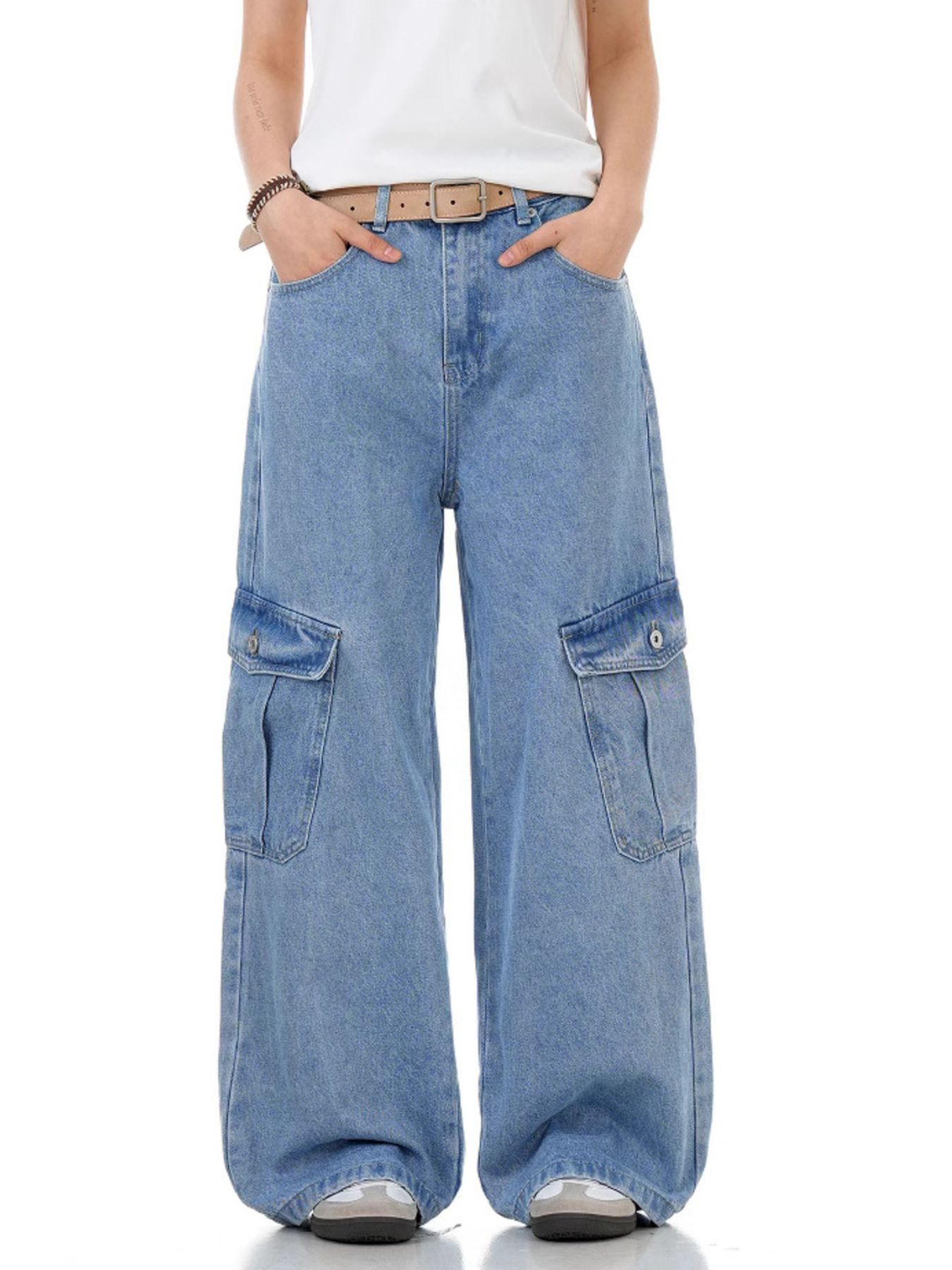 Men's Wide Leg Cargo Jeans