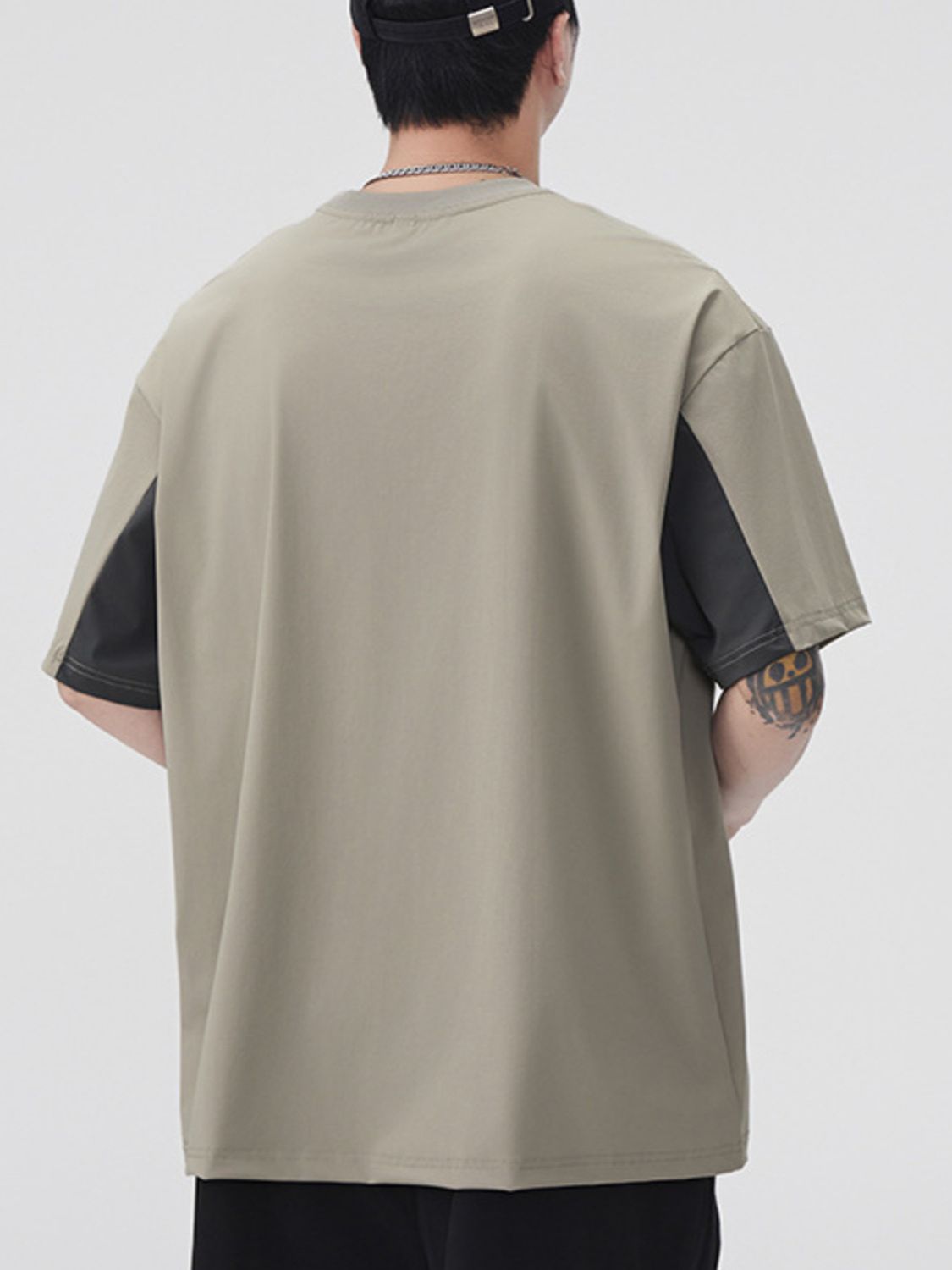 Men's Plus Size Color Block Short Sleeve T-Shirt