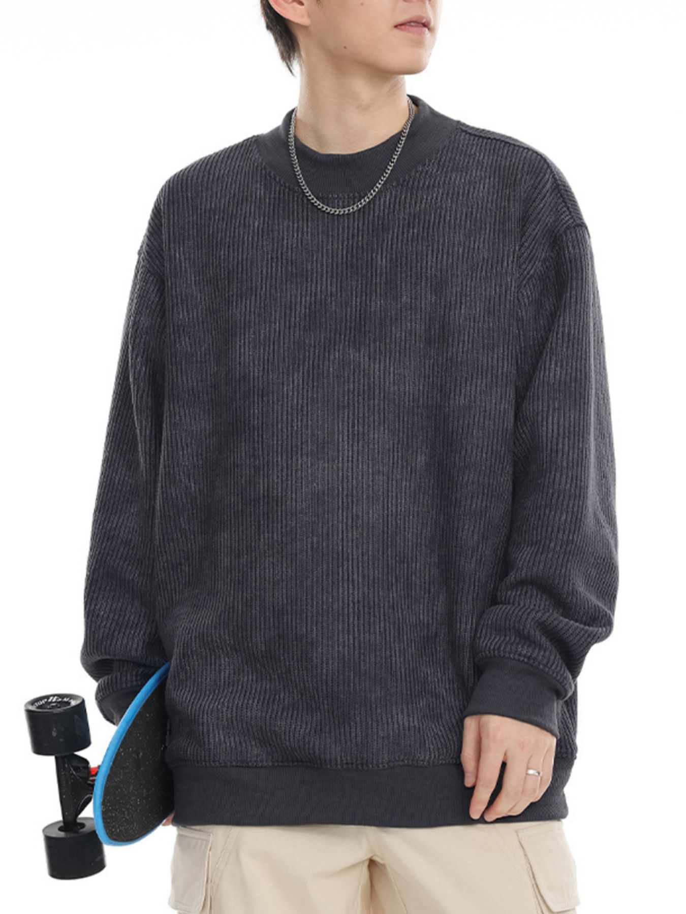 Men's Plus Size Round Neck Long Sleeve Sweatshirt