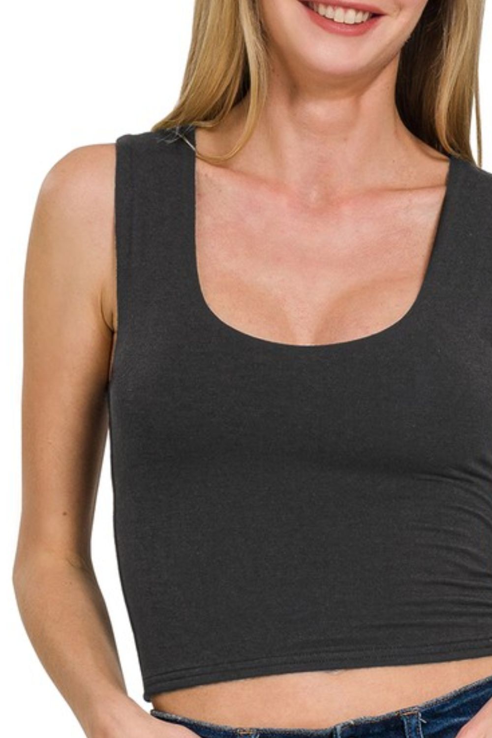 Double Layered Cropped Tank Top