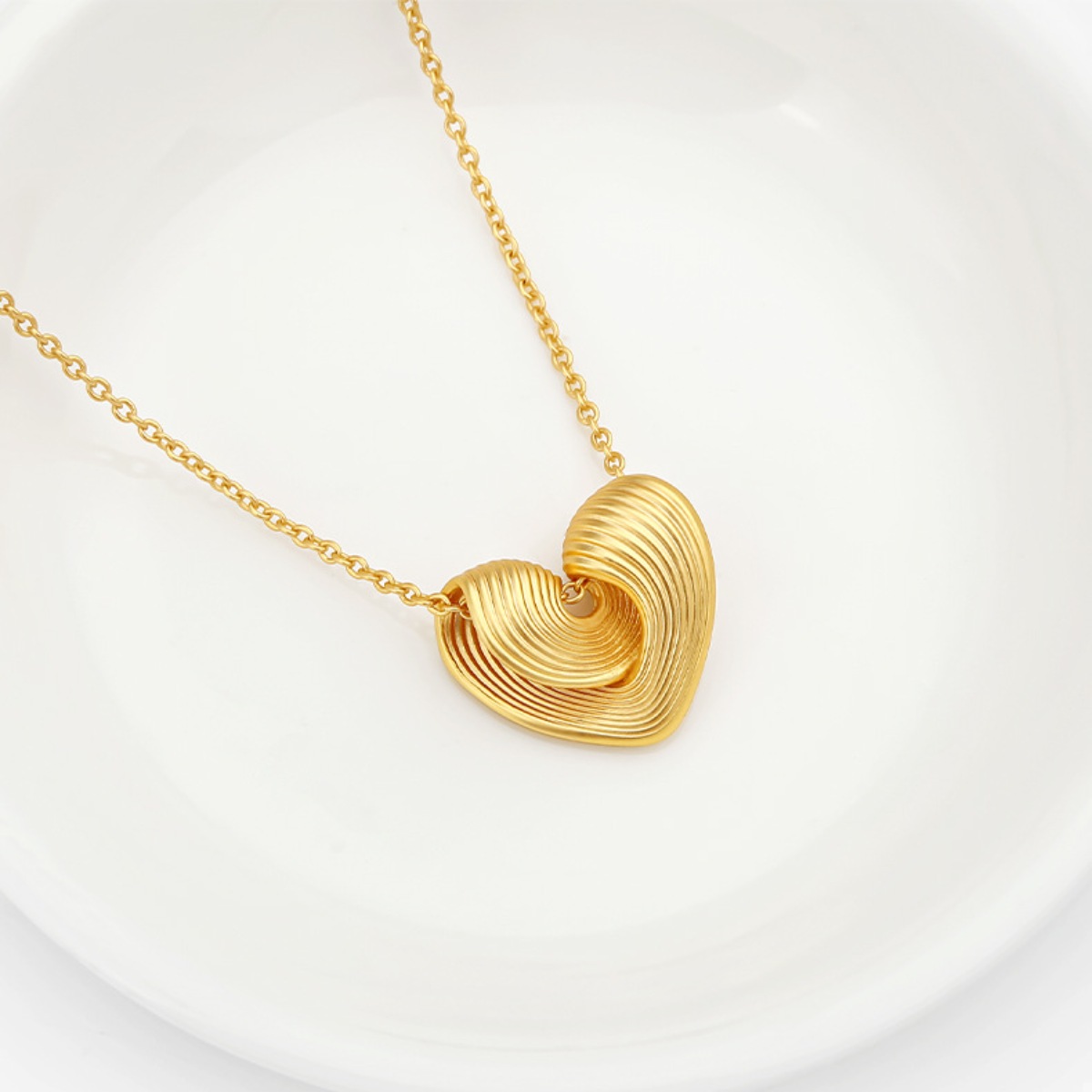 18K Gold-Plated Heart Pendant Necklace
