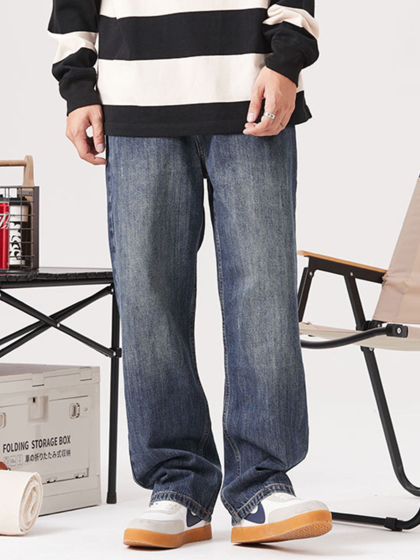 Men's Vintage Wash Loose Fit Jeans