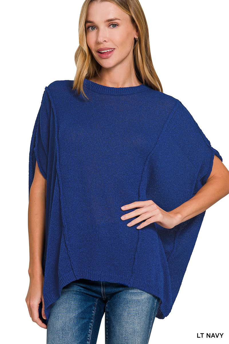 Drop Shoulder Short Sleeve Knit Top