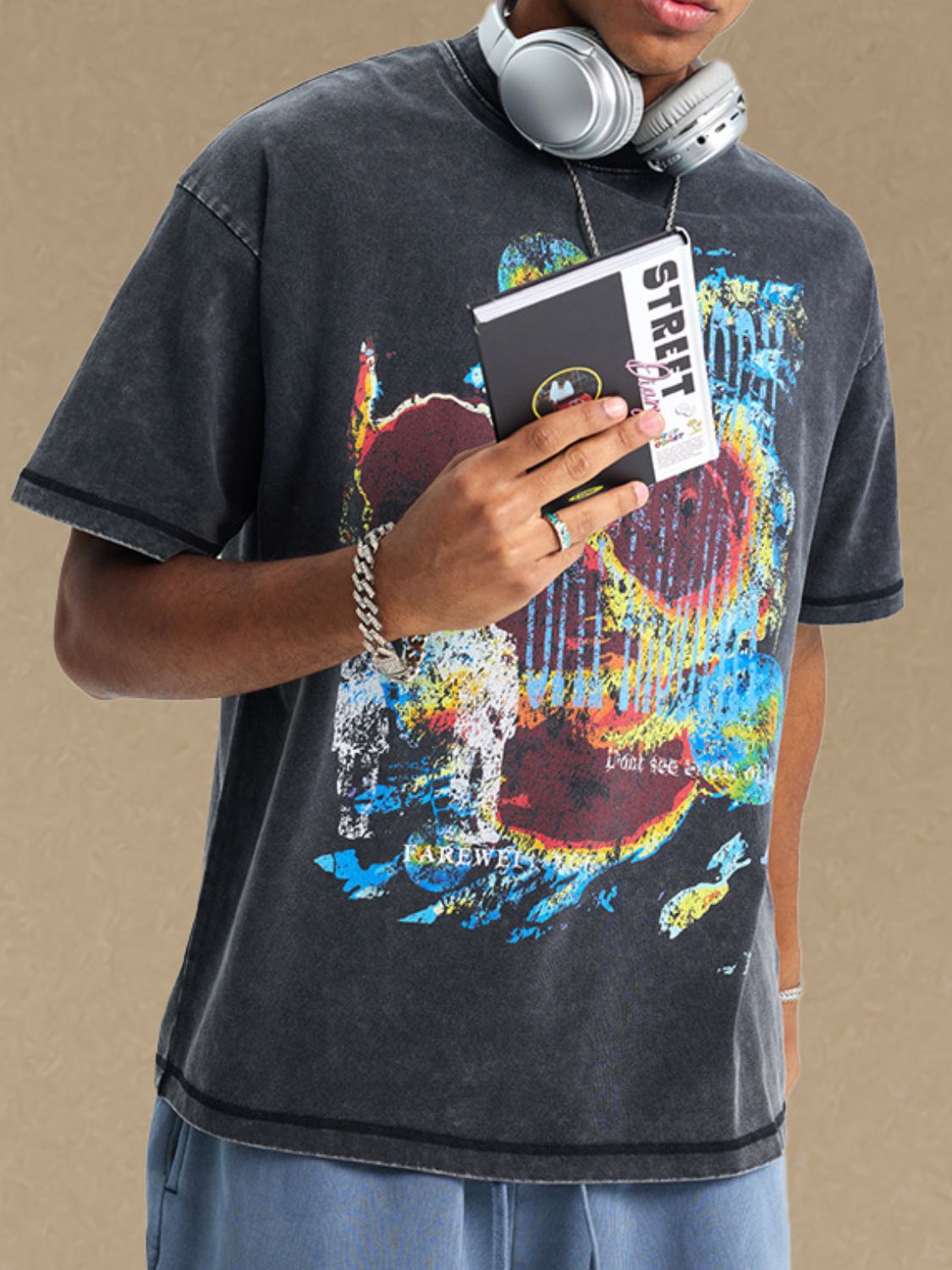 Men's Graphic Round Neck Half Sleeve T-Shirt