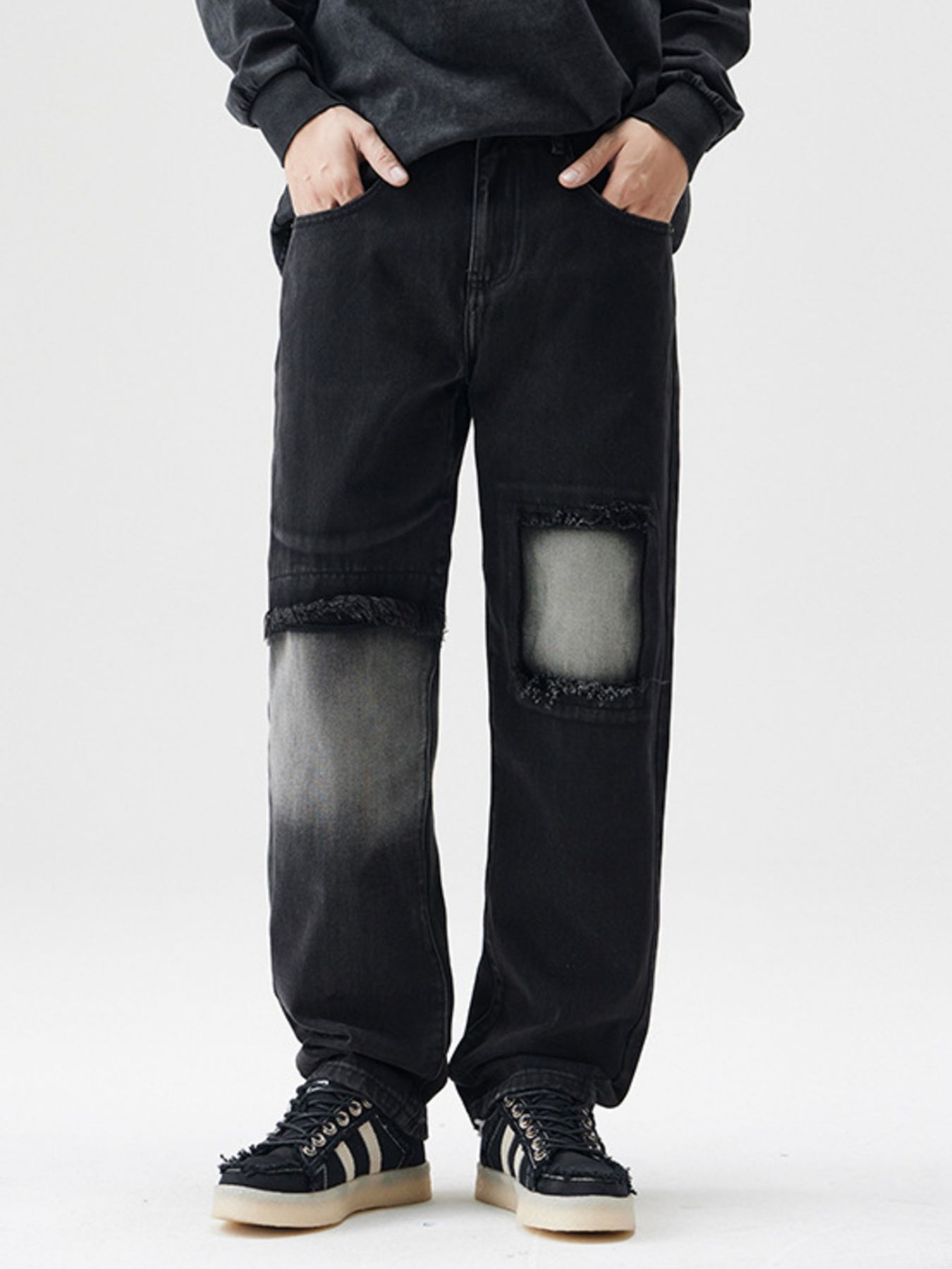 Men's Distressed Loose Fit Jeans