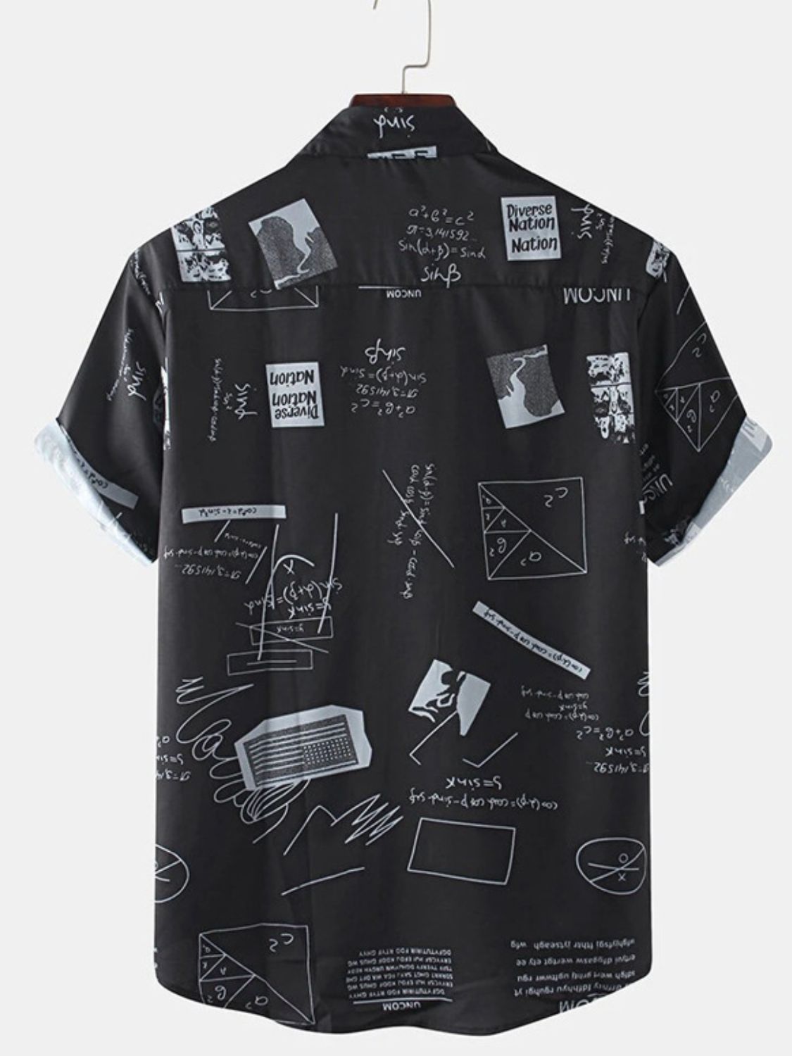 Men's Full Size Printed Button Up Short Sleeve Shirt Plus Size