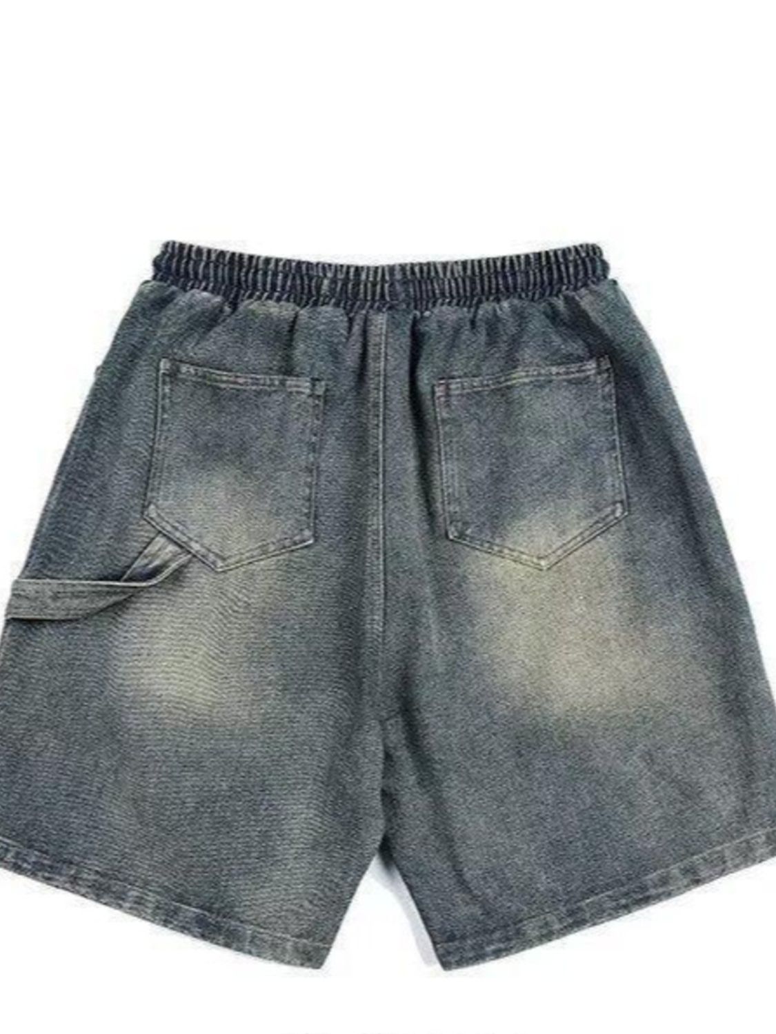 Men's Full Size Drawstring Washed Denim Shorts Plus Size