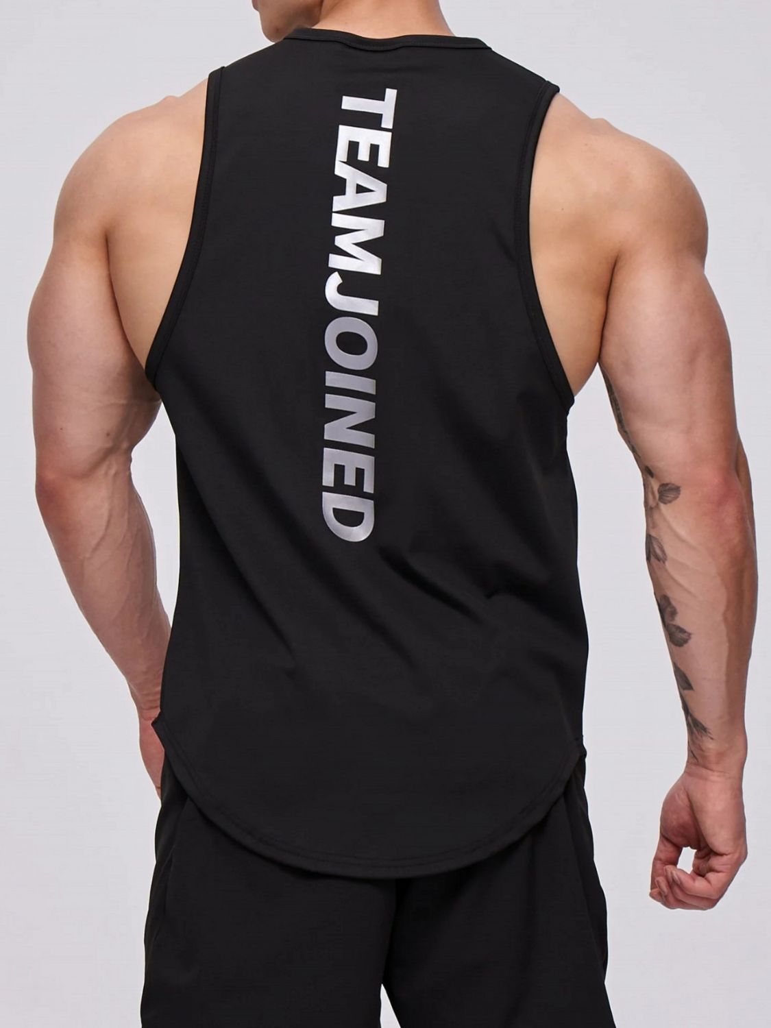 Men's Plus Size Letter Round Neck Active Tank