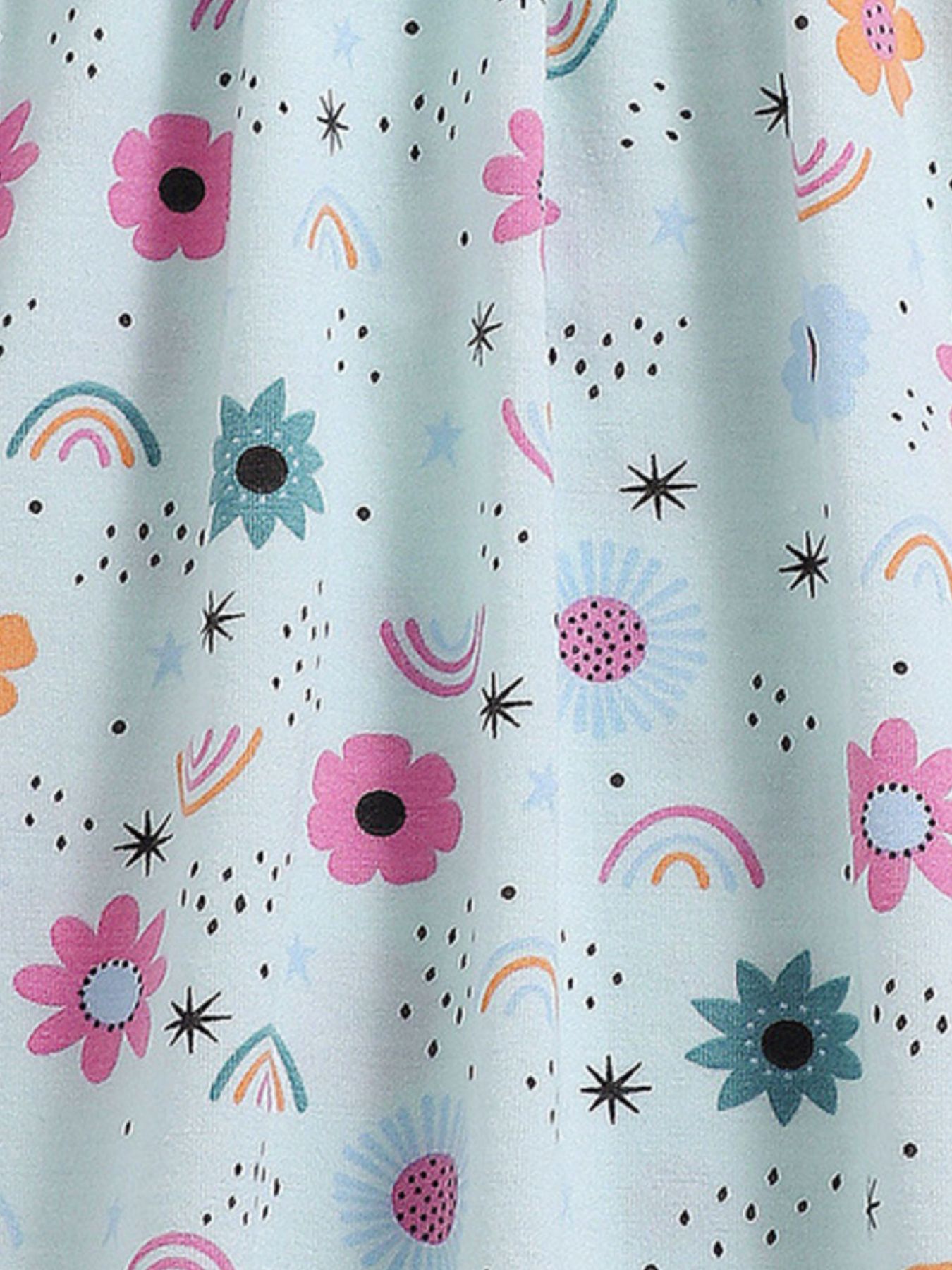 Children's Floral Print Spaghetti Strap A-Line Dress 3