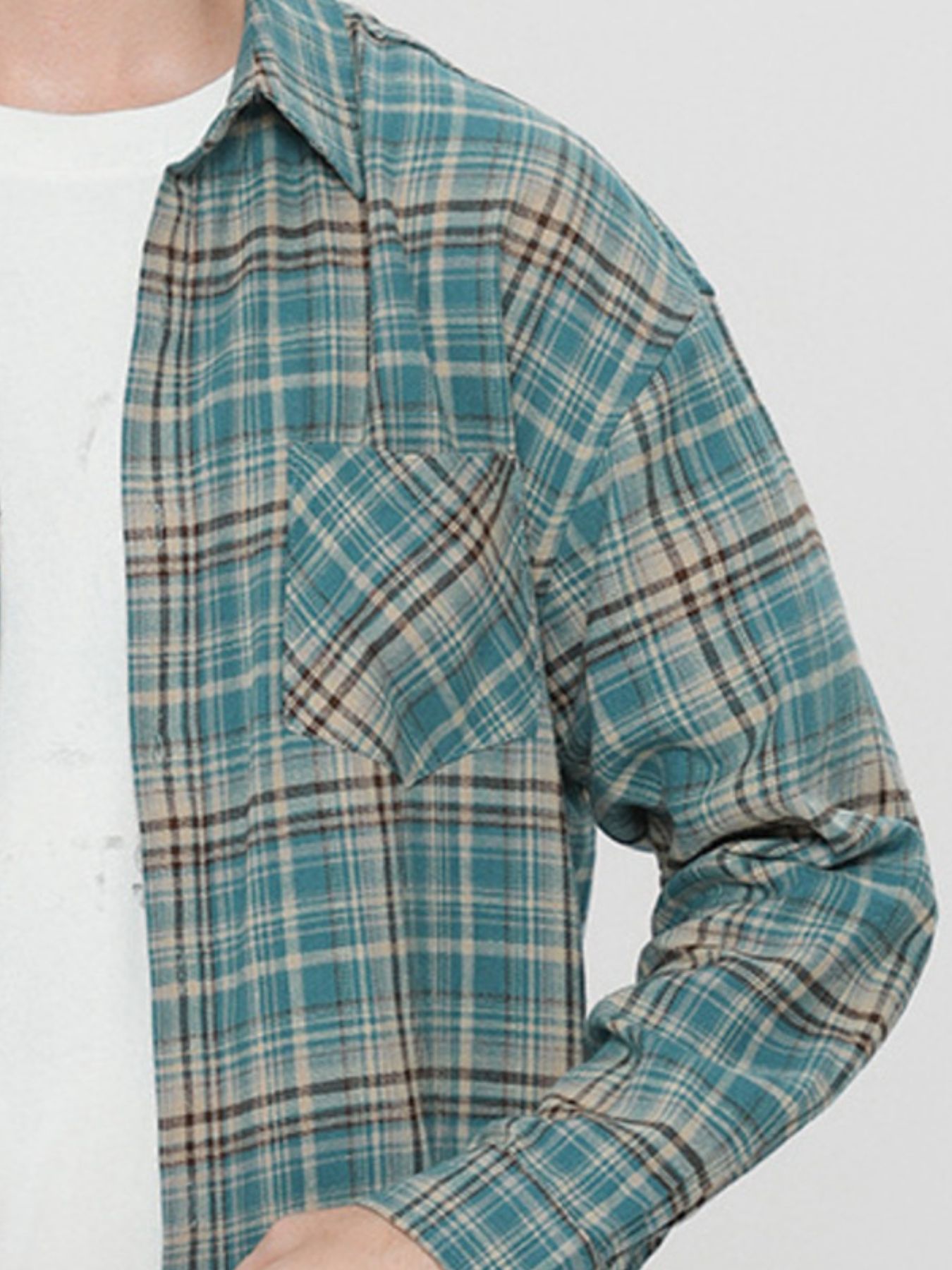 Men's Plaid Button Down Long Sleeve Shirt