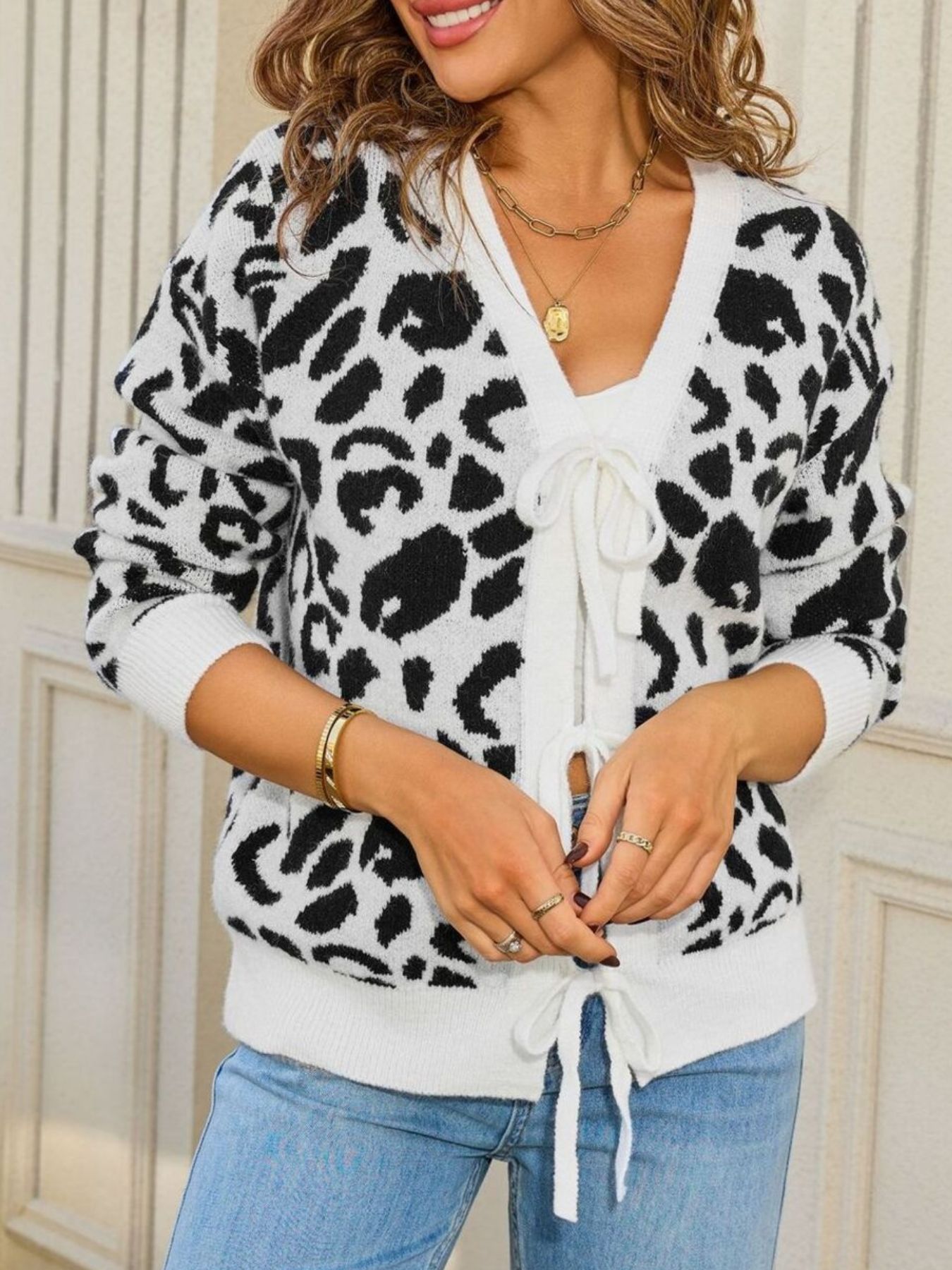 Leopard Tie-Front Cardigan