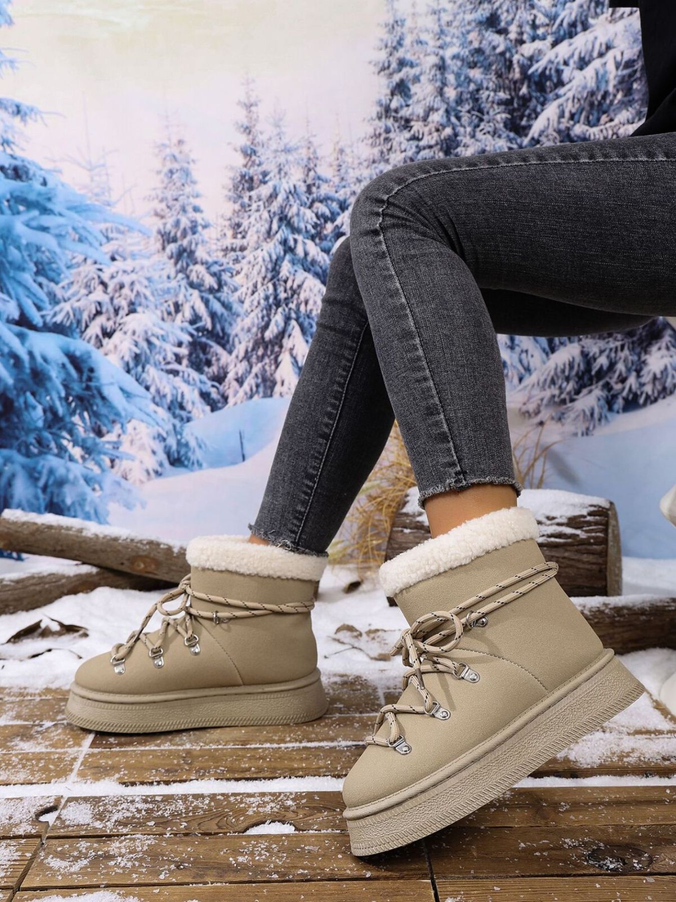 Round Toe Platform Boots