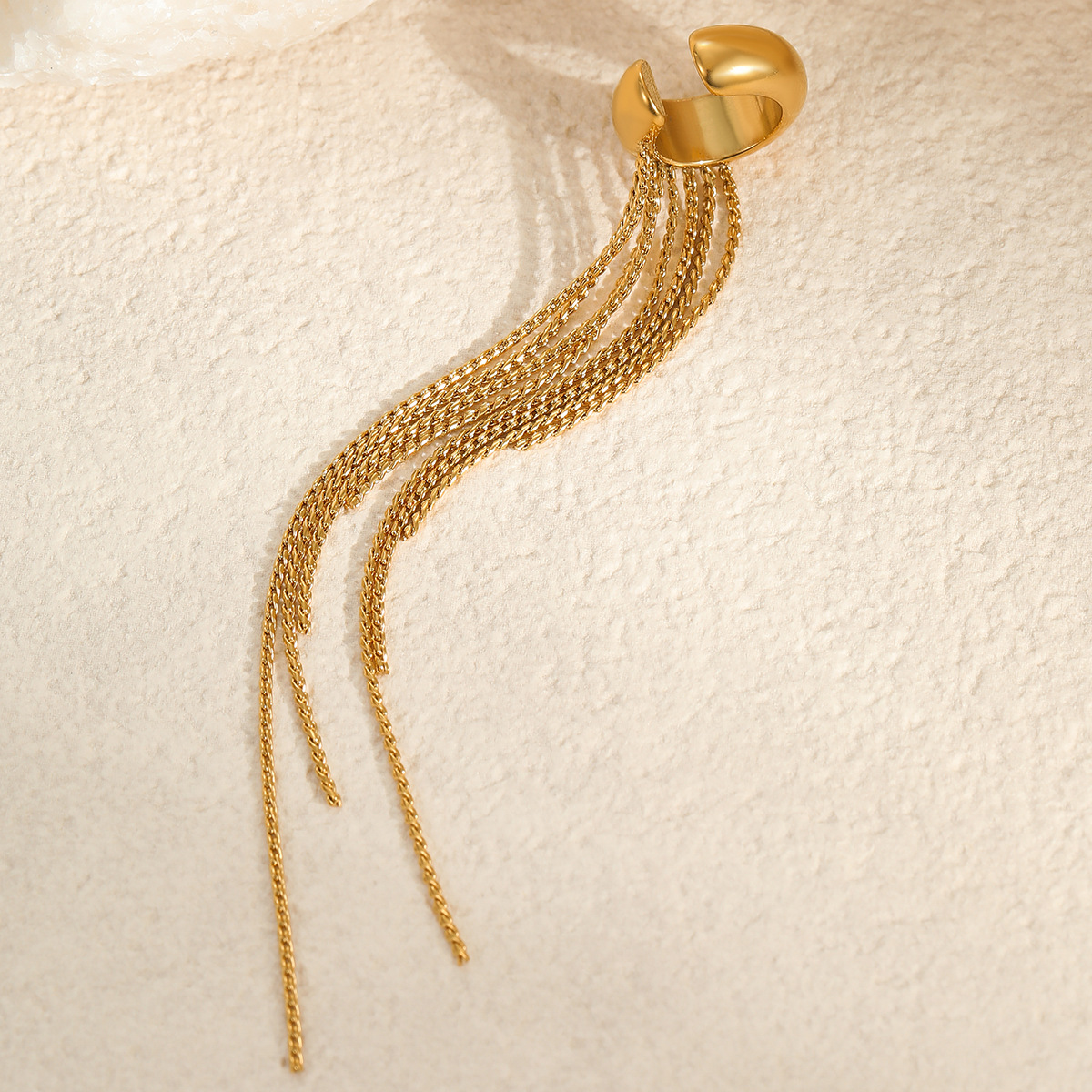 18K Gold-Plated Tassel Ear Cuff Earrings