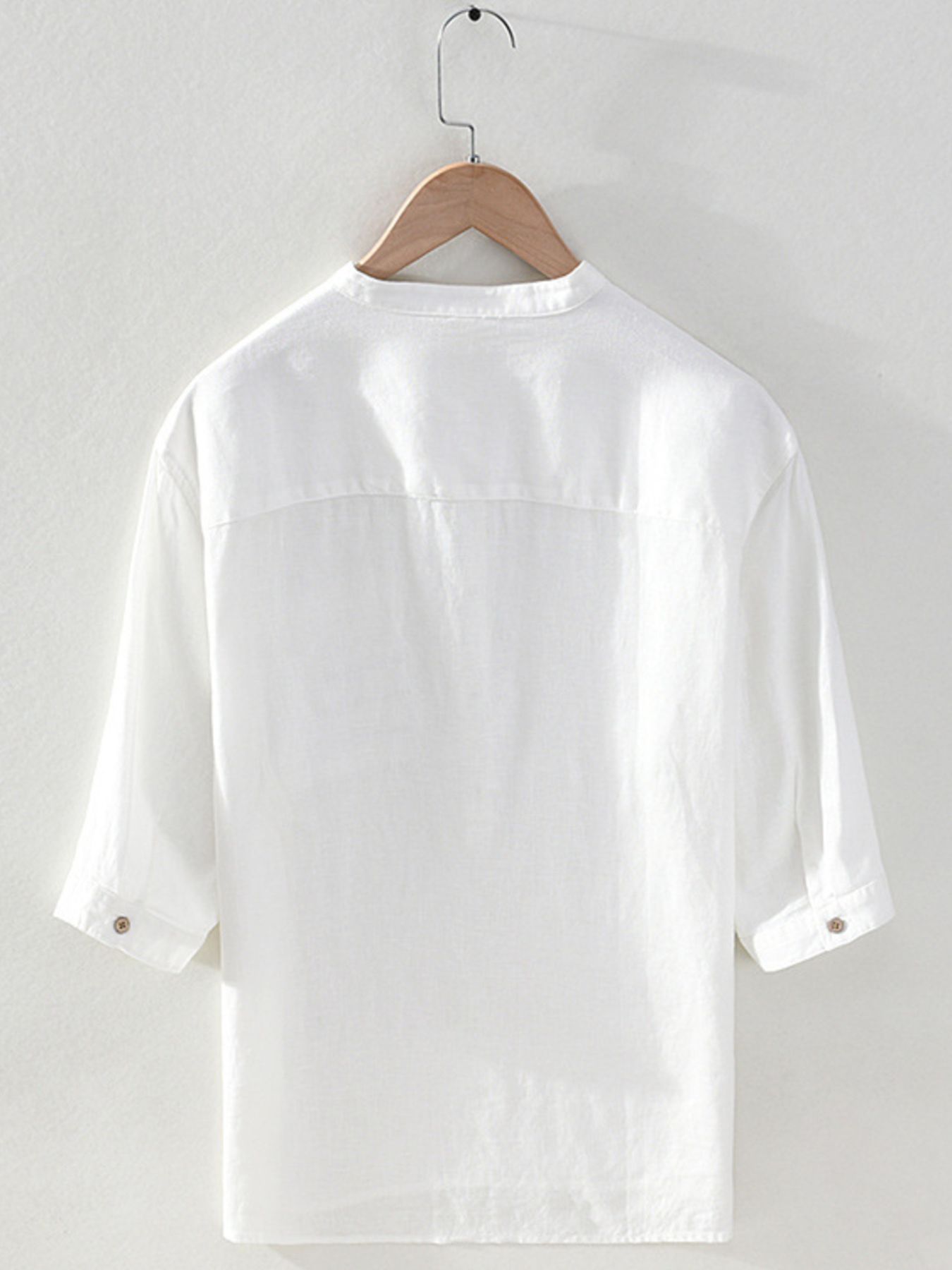 Men's Plus Size Button Detail Half Sleeve Shirt