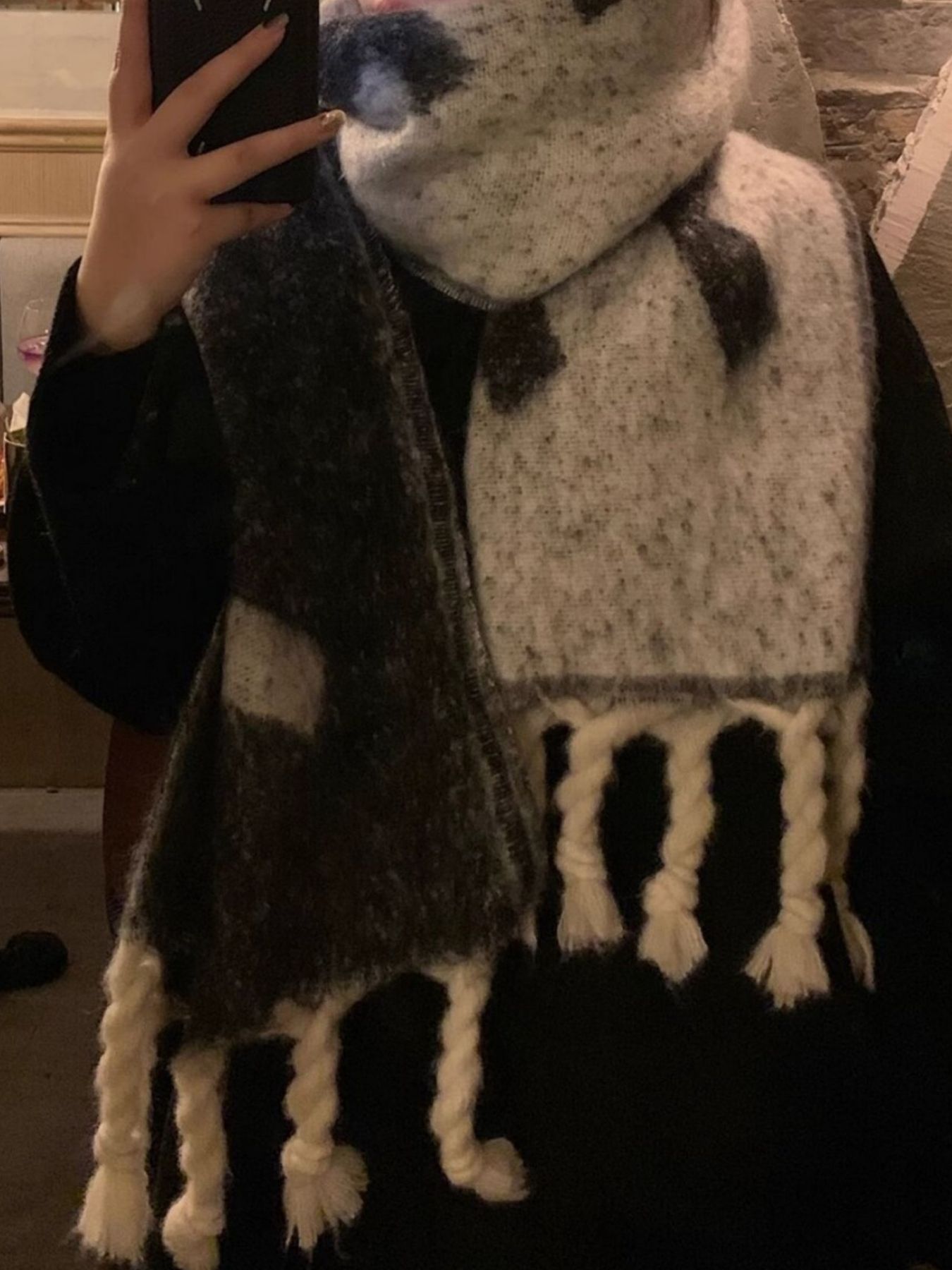 Oversized Chunky Knit Fringe Scarf