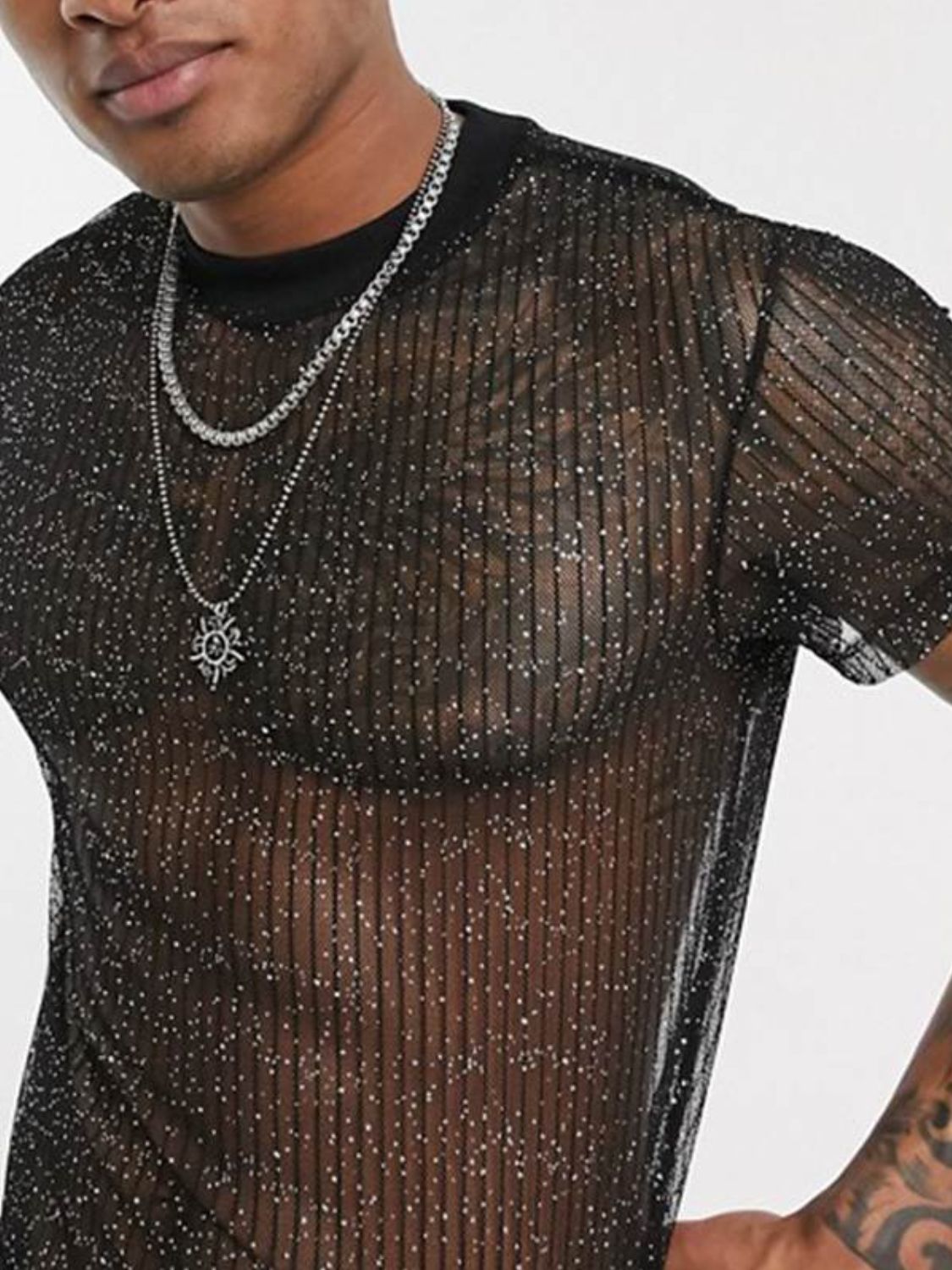 Men's Full Size Mock Neck Short Sleeve Top Plus Size