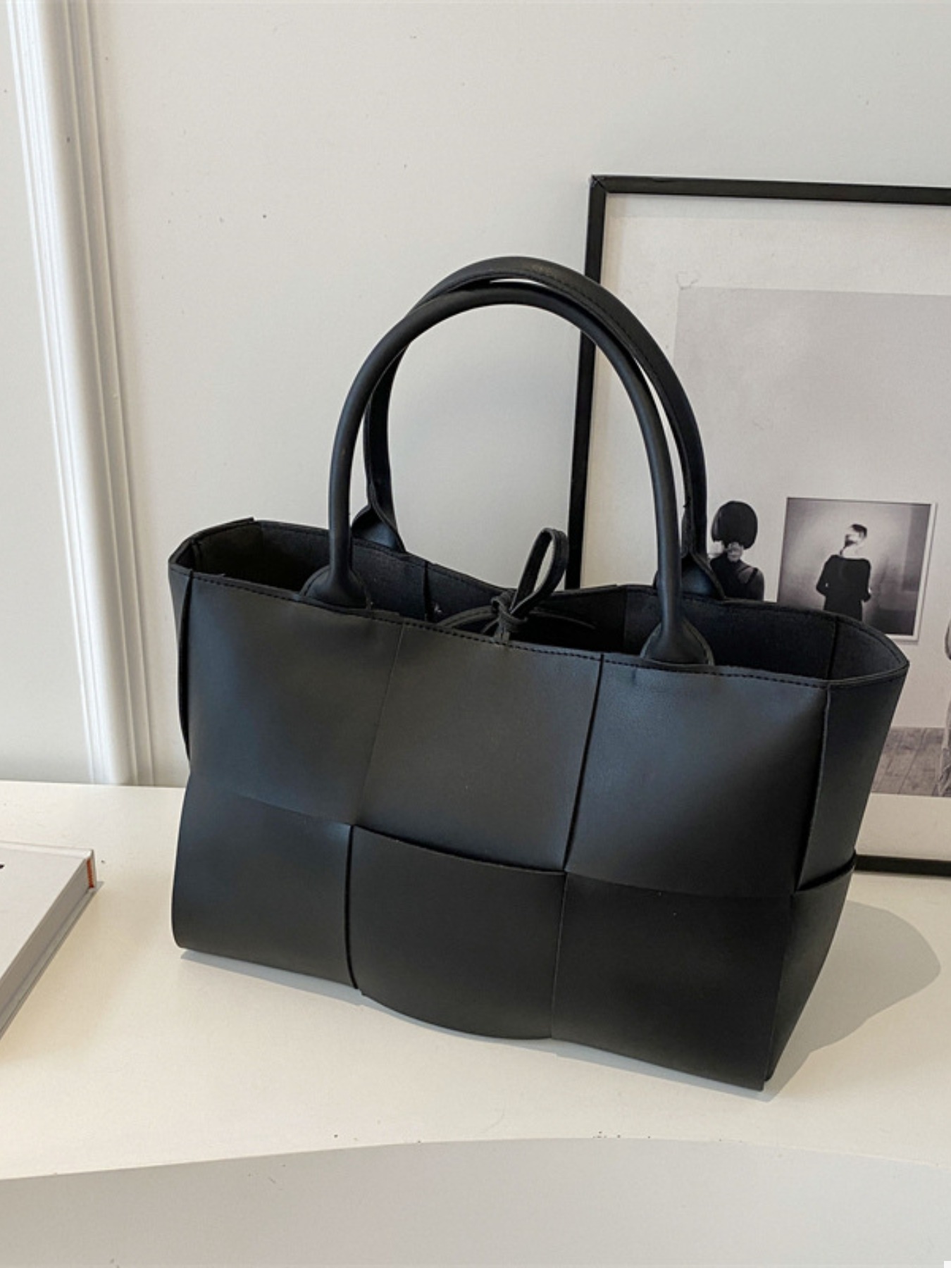 Woven Leather Tote Bag