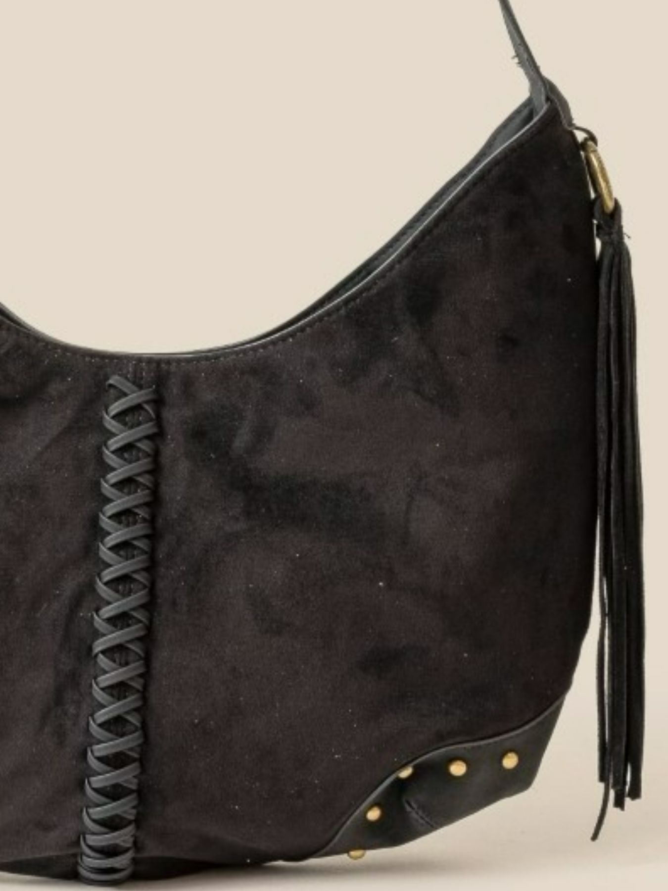 Fame Braided Detail Hobo Shoulder Bag