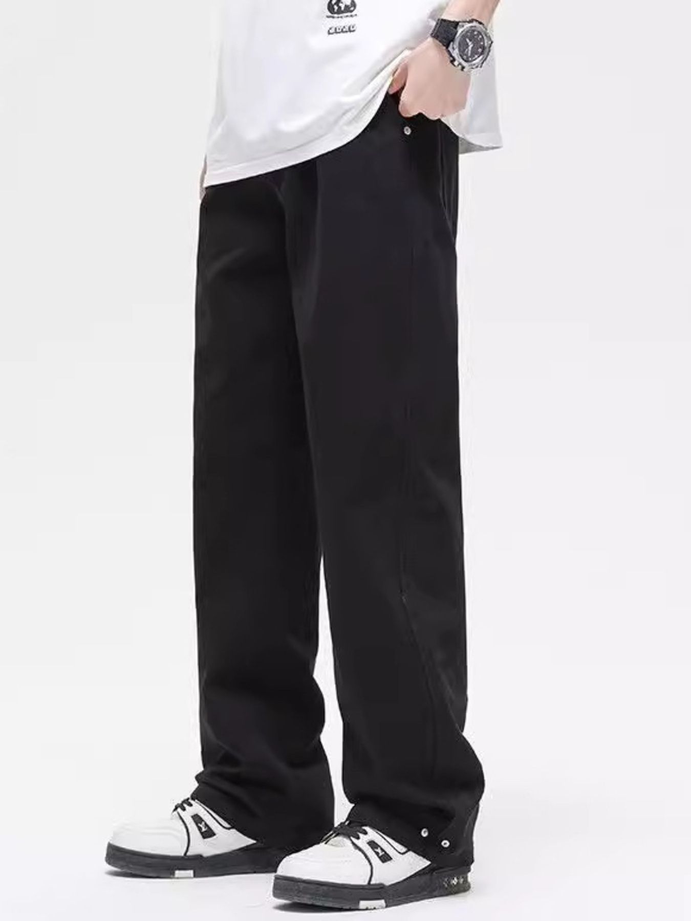 Men's Full Size Washed Wide Leg Jeans Plus Size