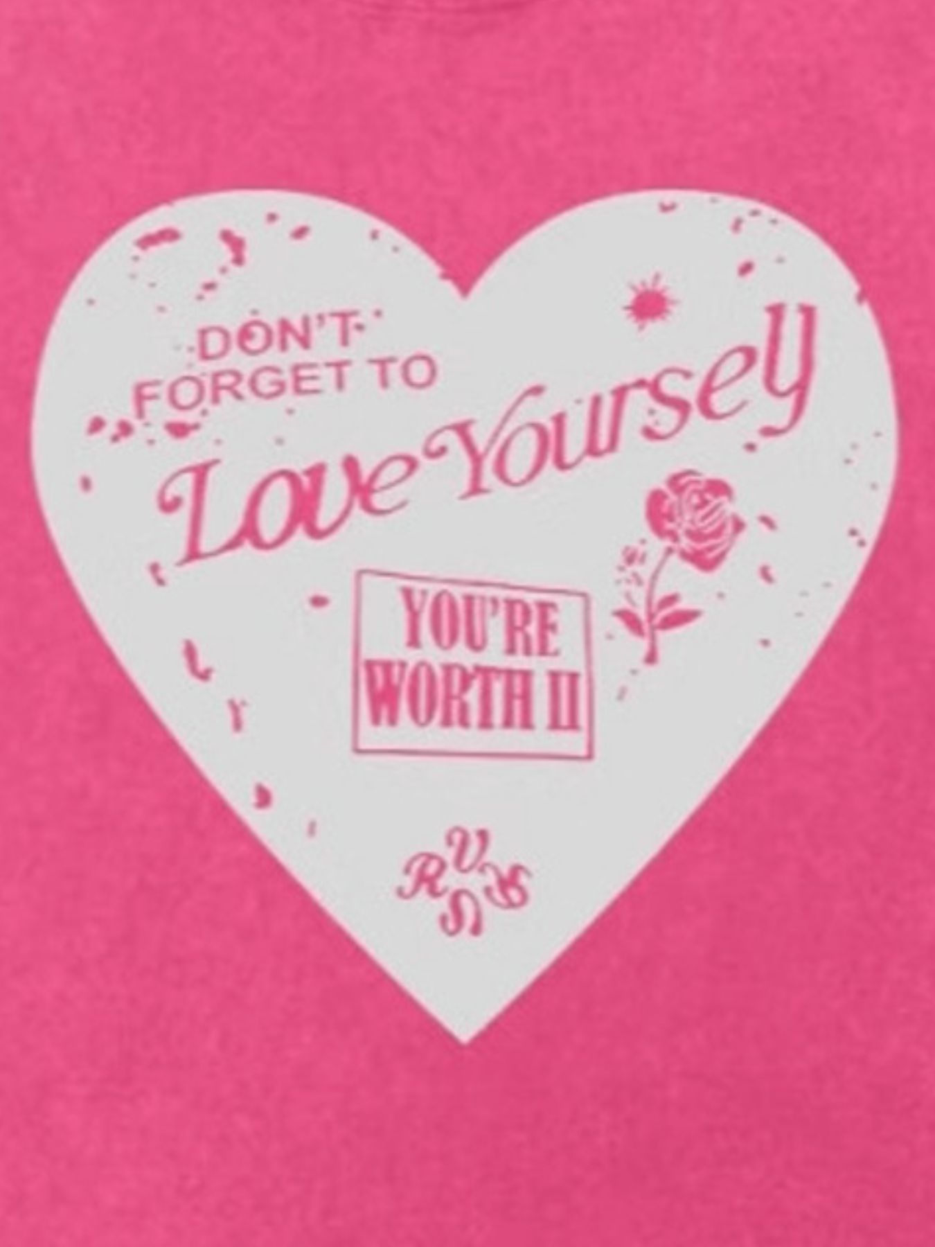 Heart Round Neck Short Sleeve T-Shirt