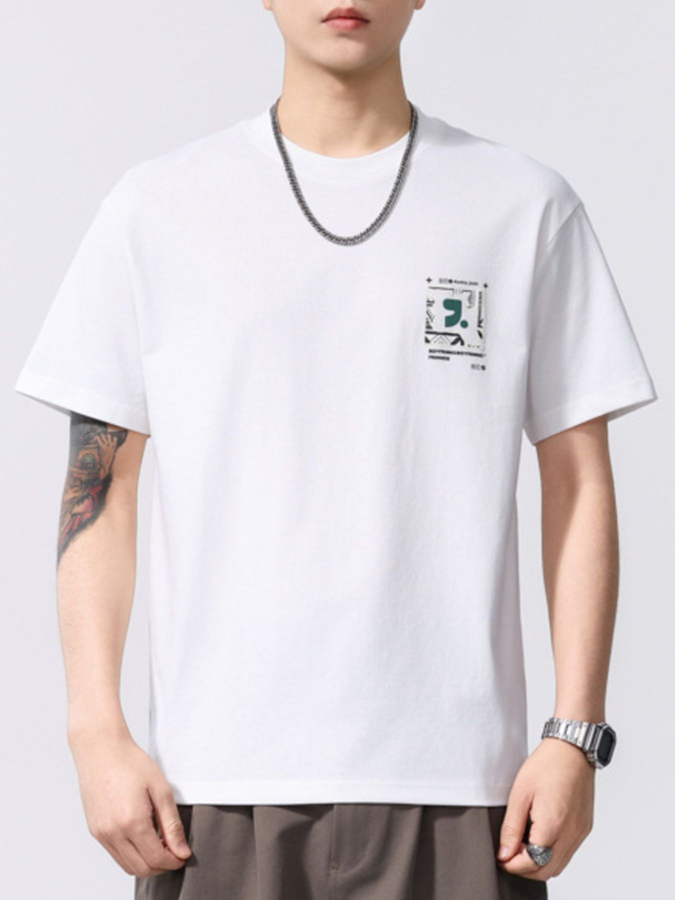 Men's Plus Size Graphic Round Neck Short Sleeve T-Shirt