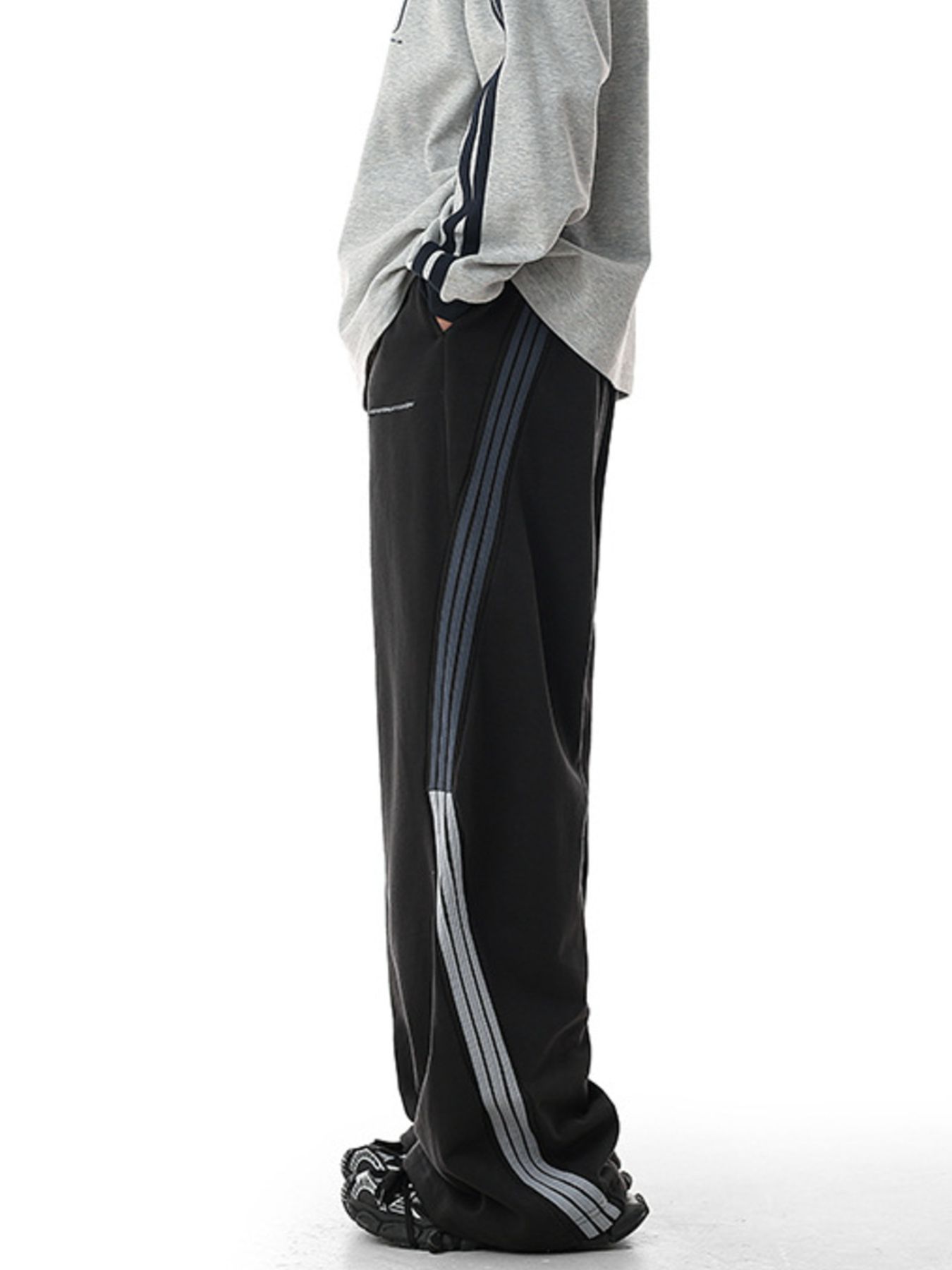 Men's Plus Size Side Striped Relaxed Fit Casual Pants