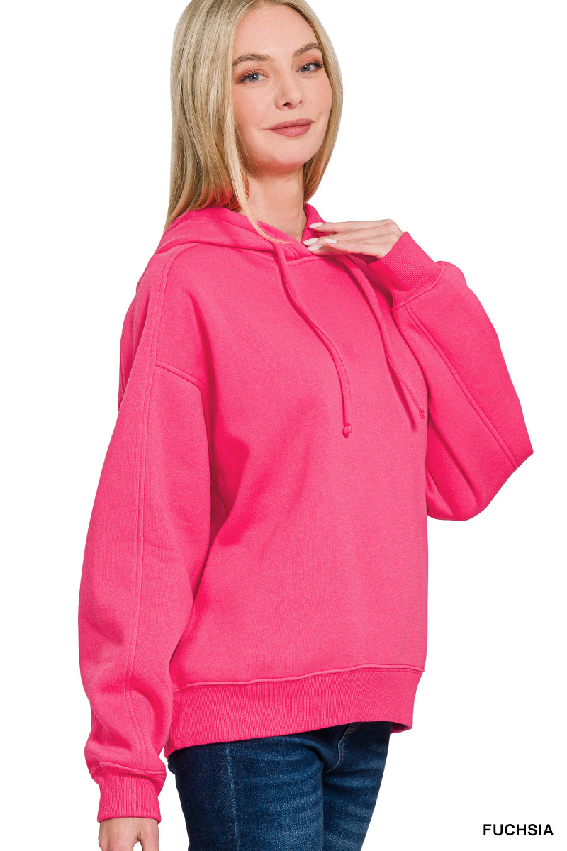 Drawstring Relaxed Fit Fleece Hoodie